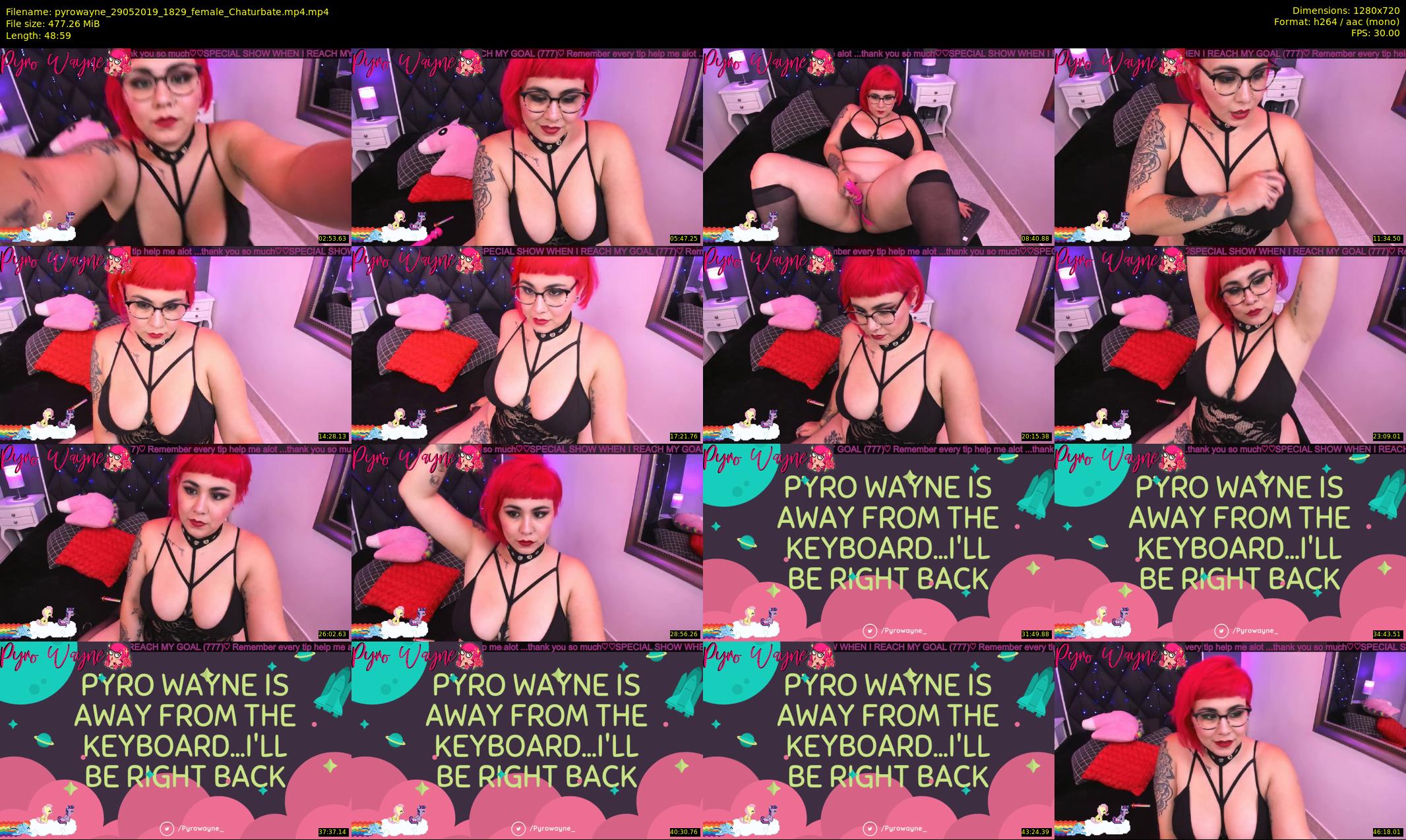pyrowayne — 49 minute Chaturbate female cam show recording, 720p, May 29, 2019