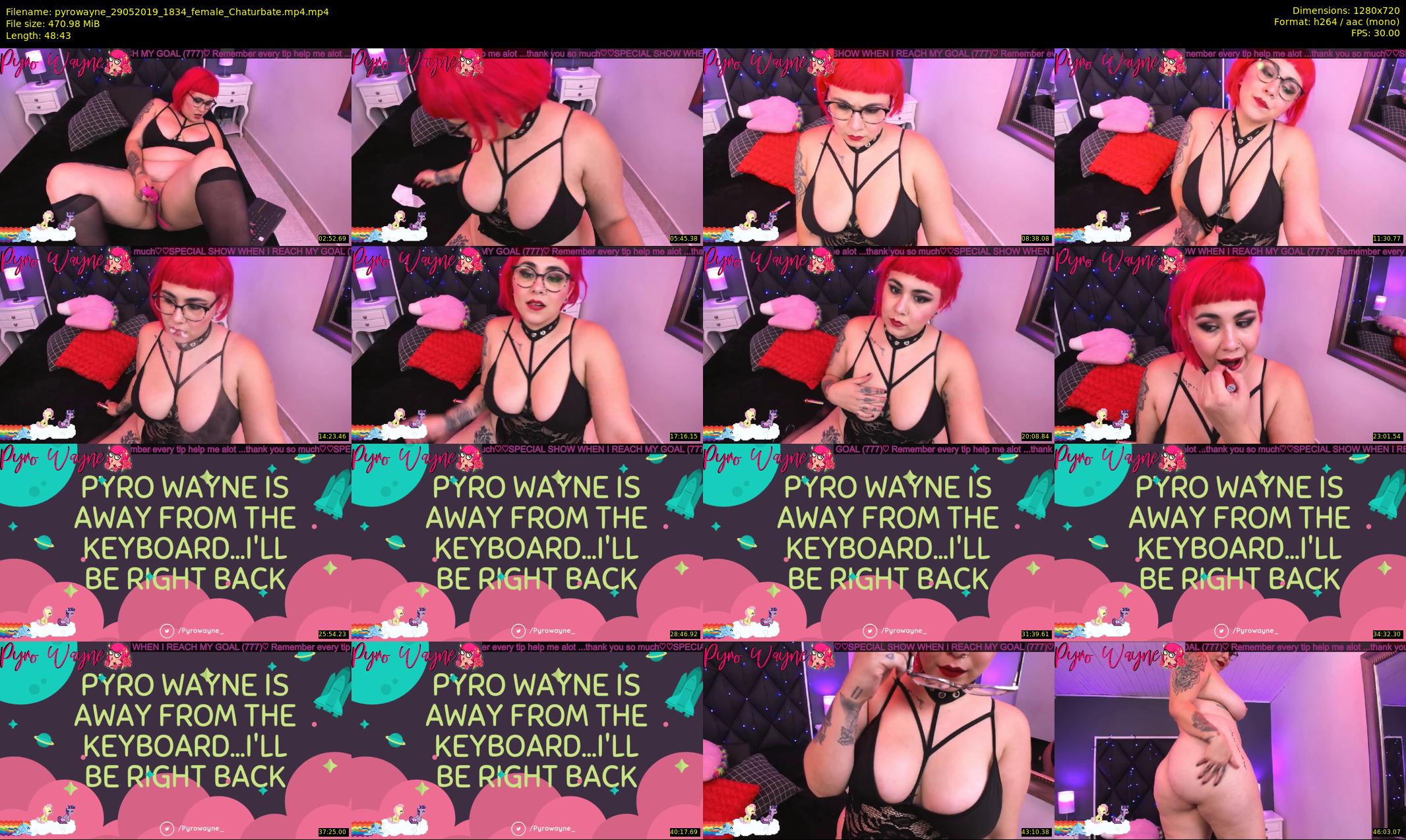 pyrowayne — 49 minute Chaturbate female cam show recording, 720p, May 29, 2019