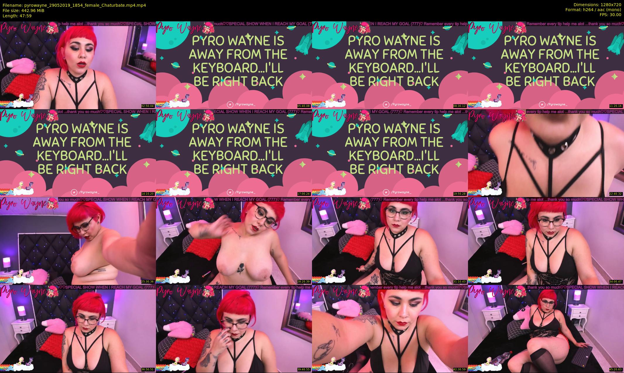 pyrowayne — 48 minute Chaturbate female cam show recording, 720p, May 29, 2019