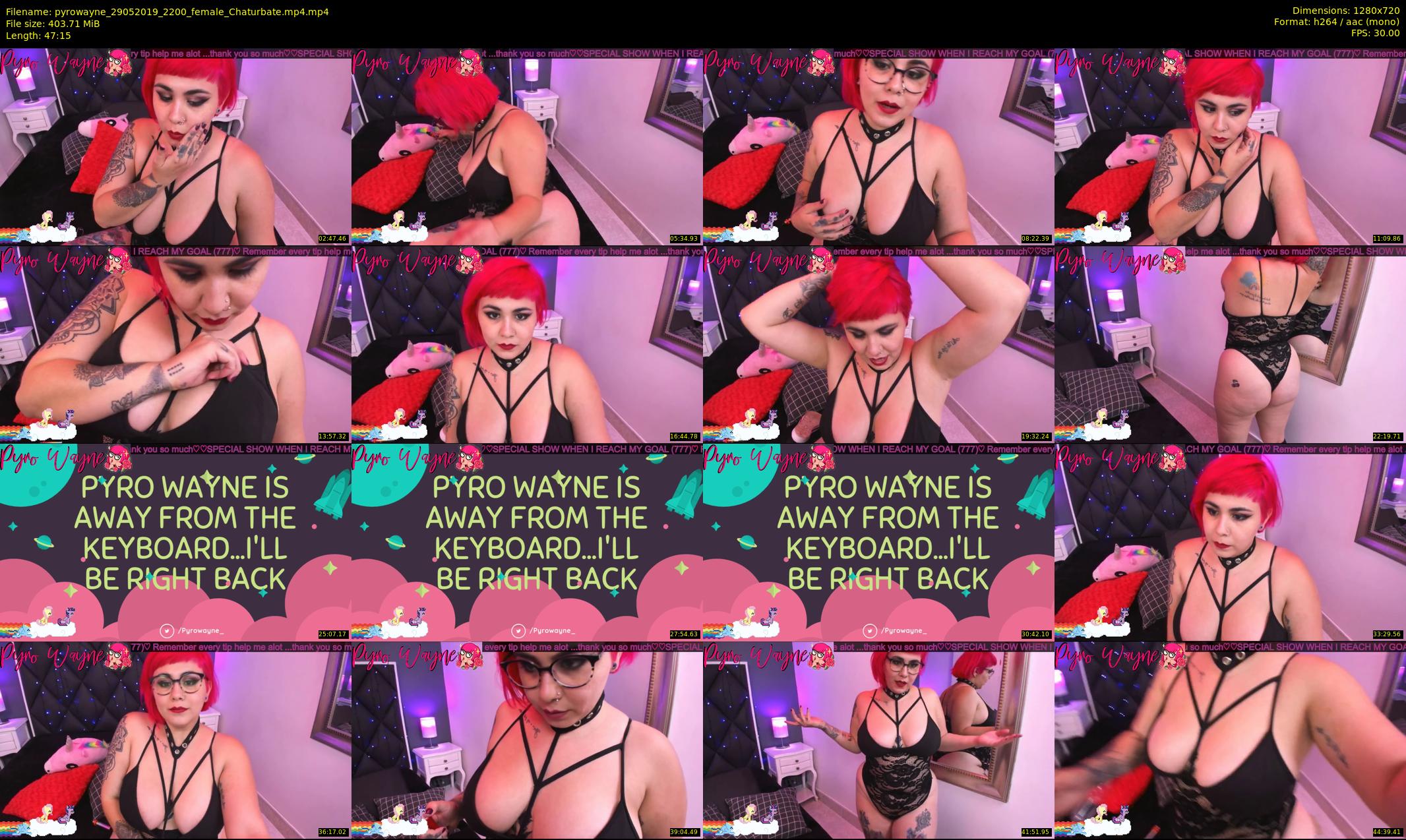 pyrowayne — 48 minute Chaturbate female cam show recording, 720p, May 29, 2019