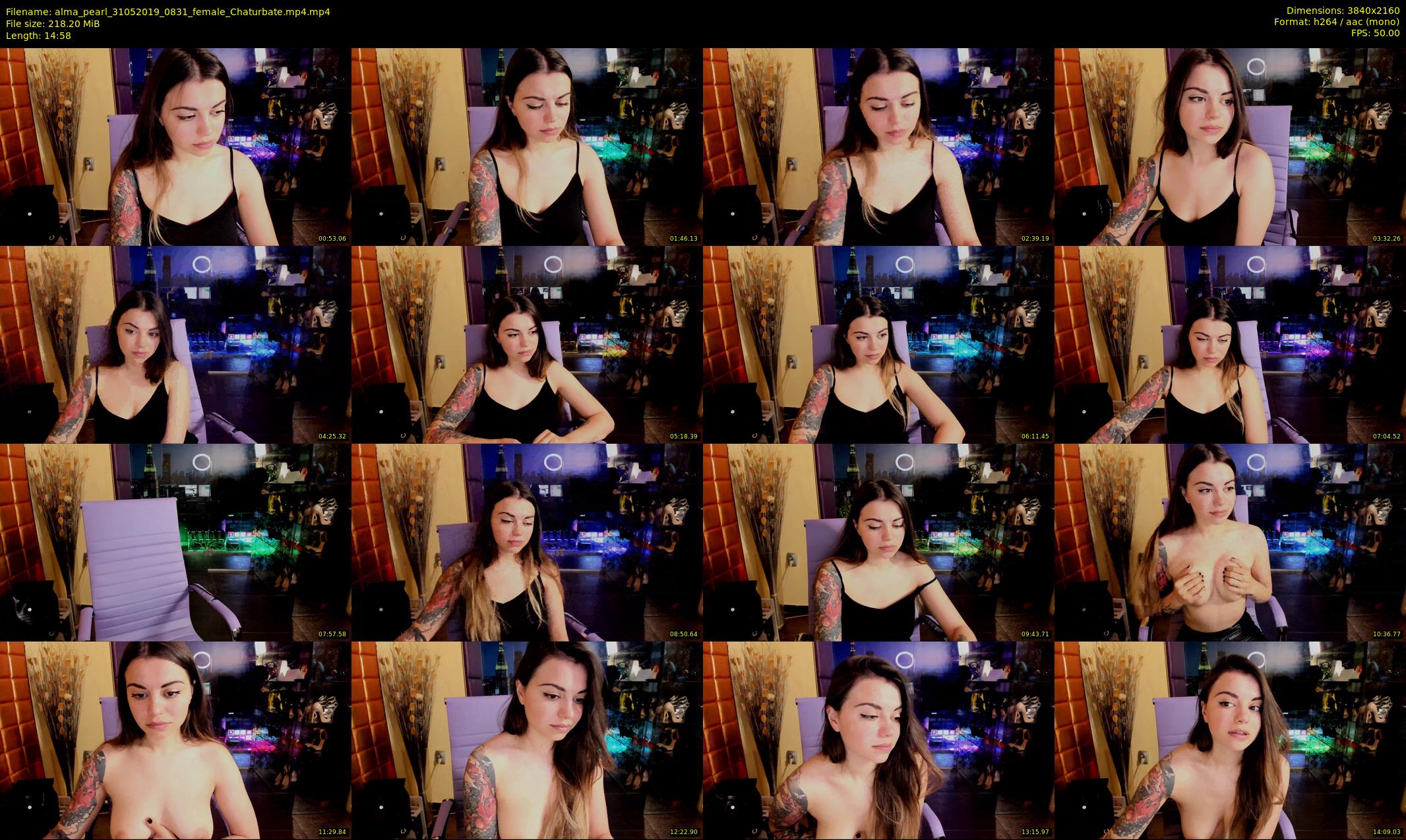 alma_pearl — 15 minute Chaturbate female cam show recording, 4K, May 31, 2019
