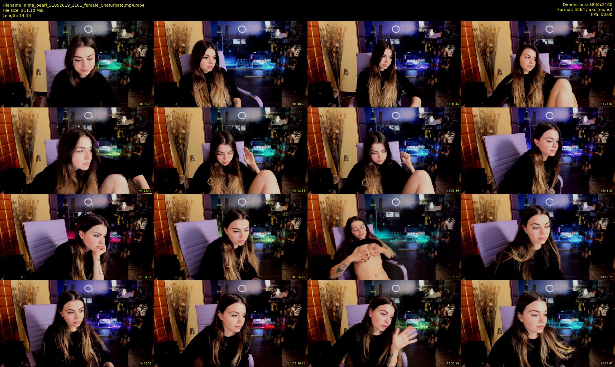 alma_pearl — 15 minute Chaturbate female cam show recording, 4K, May 31, 2019