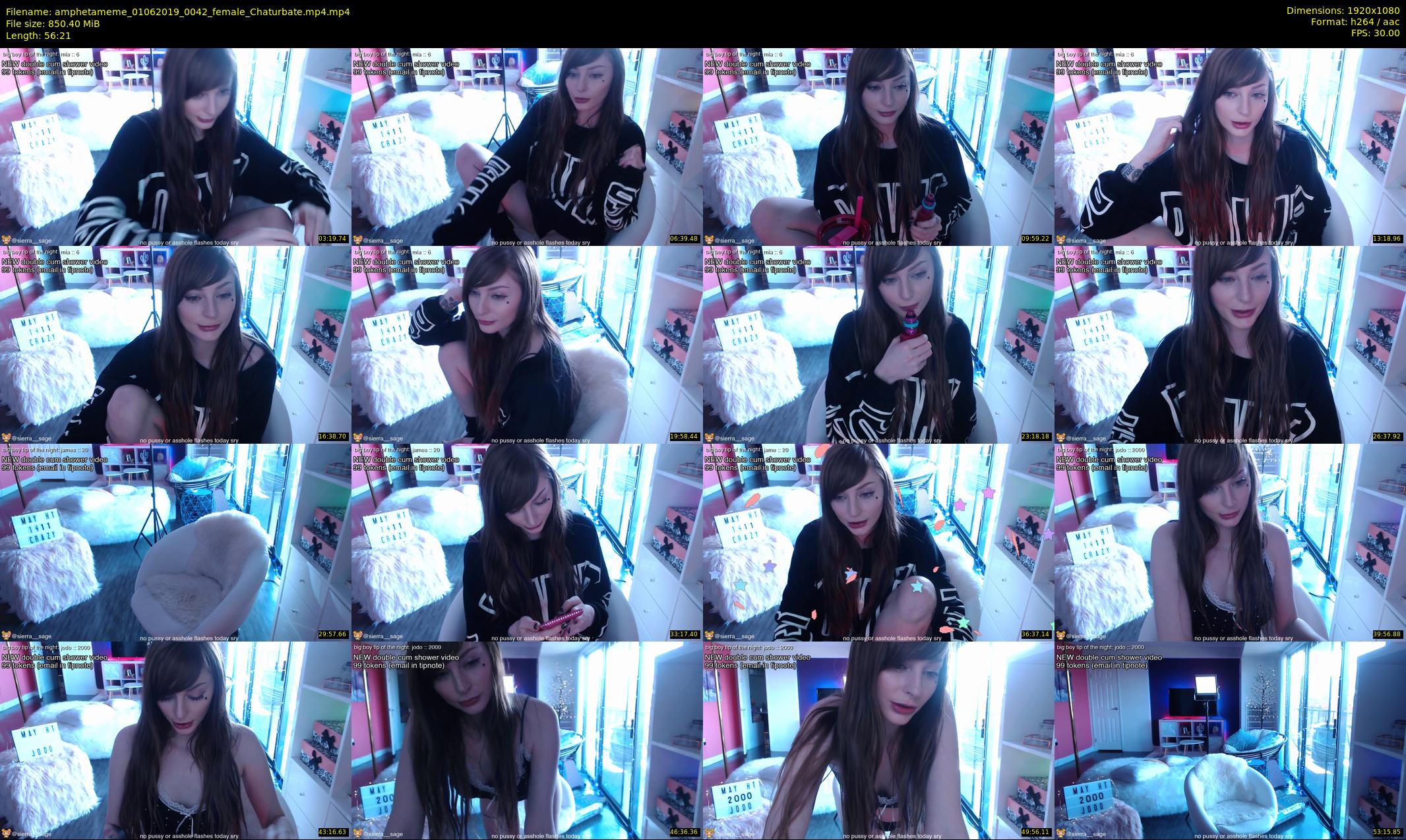 amphetameme — 57 minute Chaturbate female cam show recording, 1080p, Jun 1, 2019