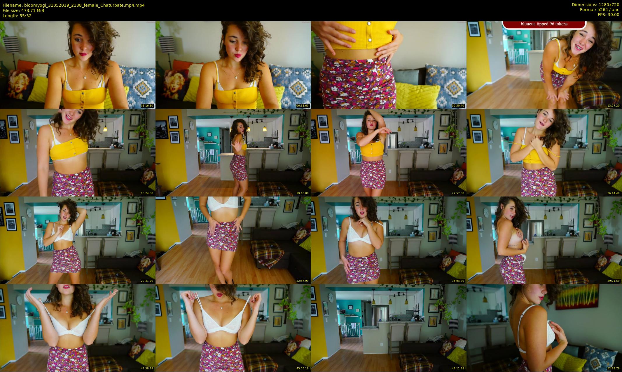 bloomyogi — 56 minute Chaturbate female cam show recording, 720p, May 31, 2019