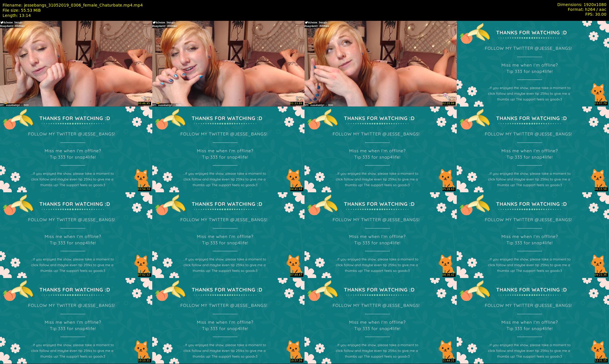 jessebangs — 14 minute Chaturbate female cam show recording, 1080p, May 31, 2019