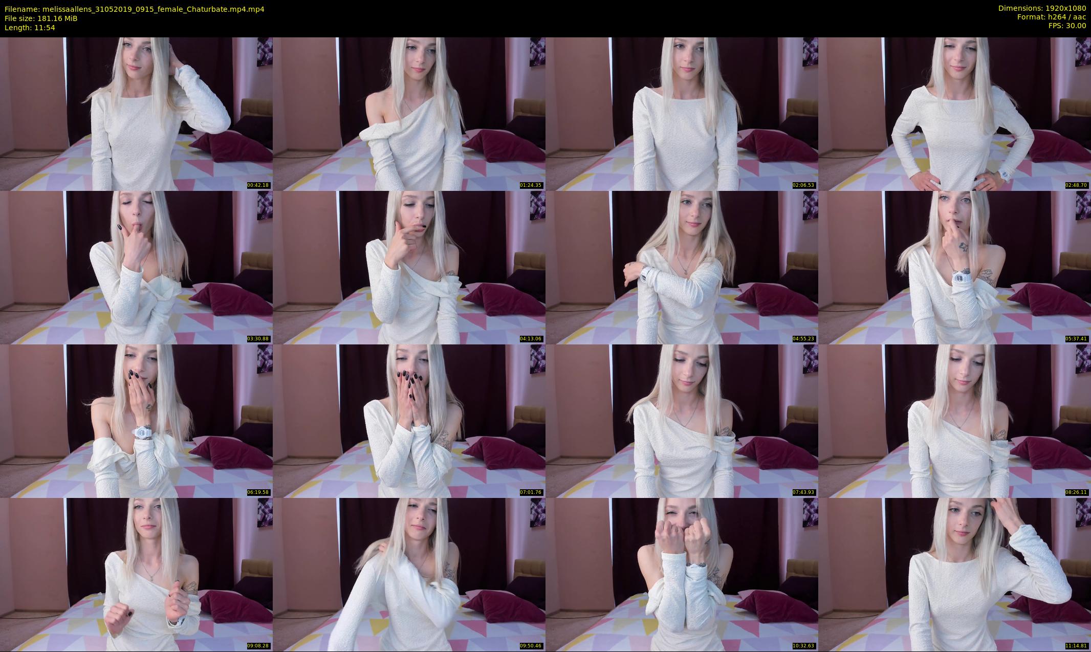 melissaallens — 12 minute Chaturbate female cam show recording, 1080p, May 31, 2019