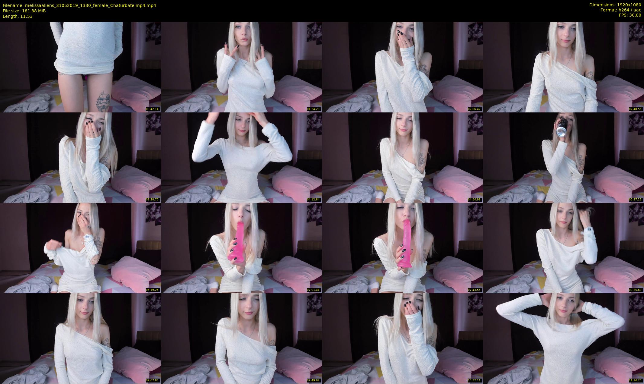 melissaallens — 12 minute Chaturbate female cam show recording, 1080p, May 31, 2019