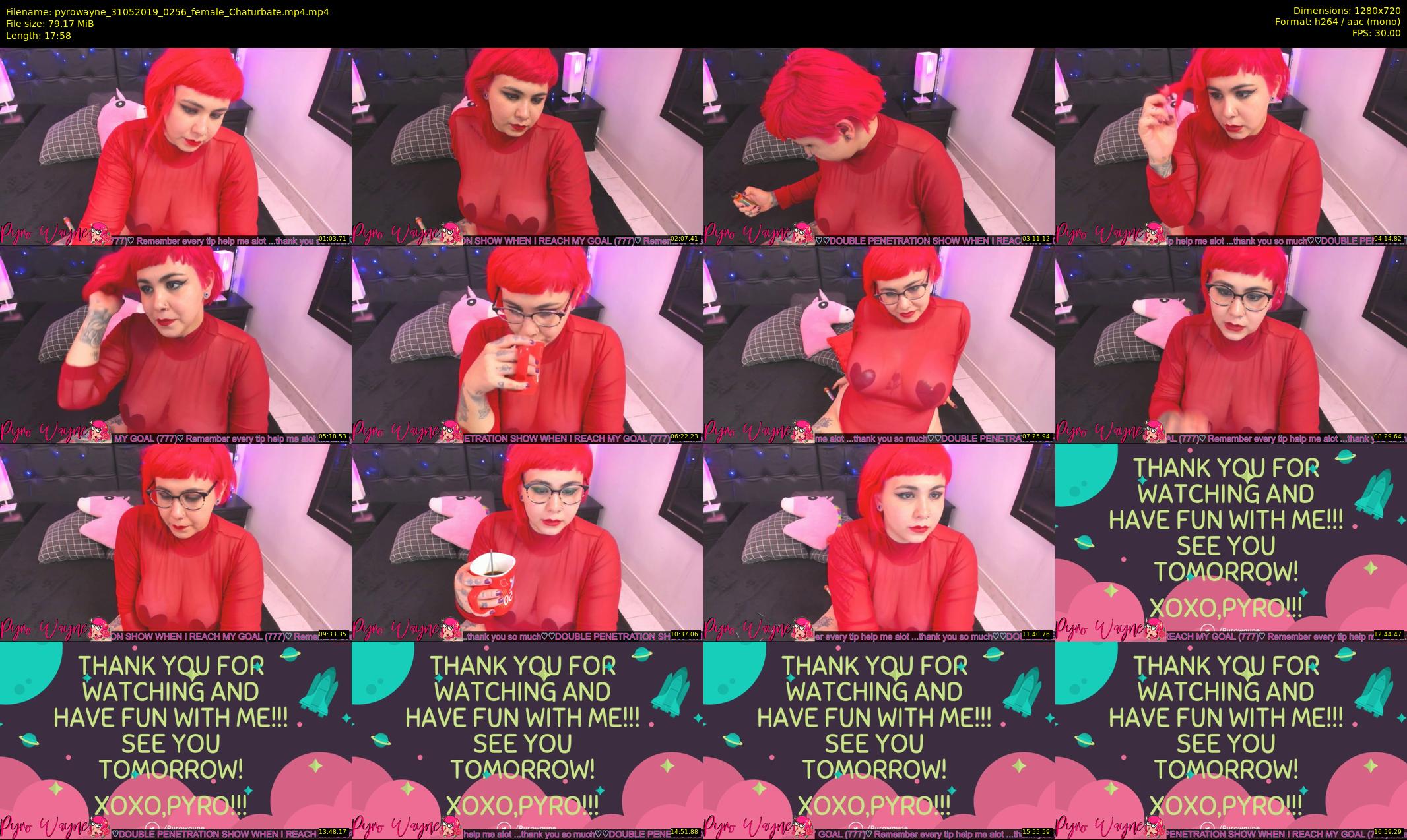 pyrowayne — 18 minute Chaturbate female cam show recording, 720p, May 31, 2019
