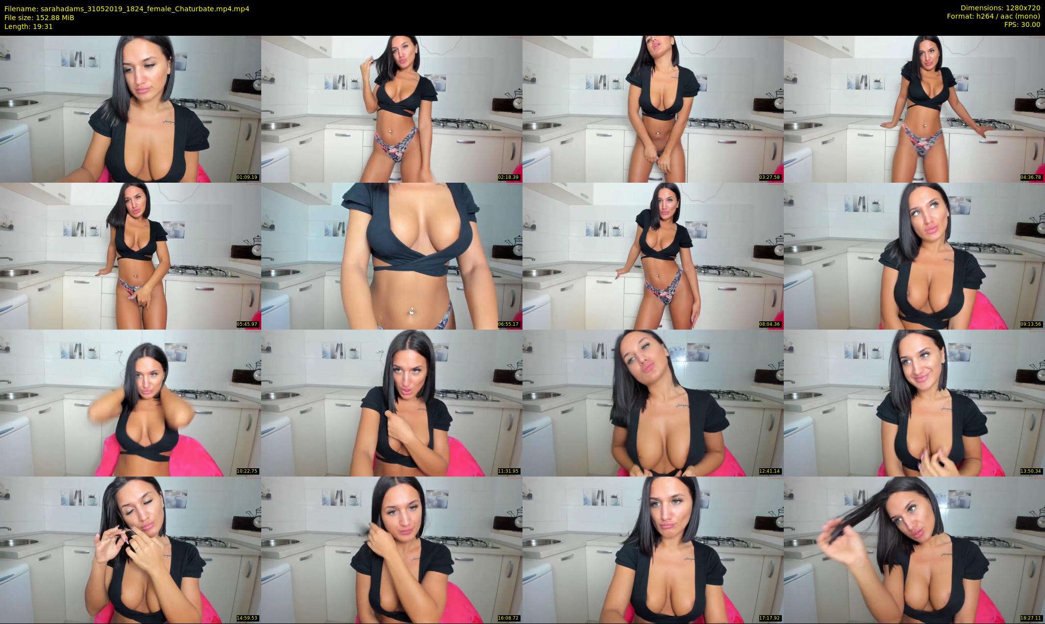 sarahadams — 20 minute Chaturbate female cam show recording, 720p, May 31, 2019