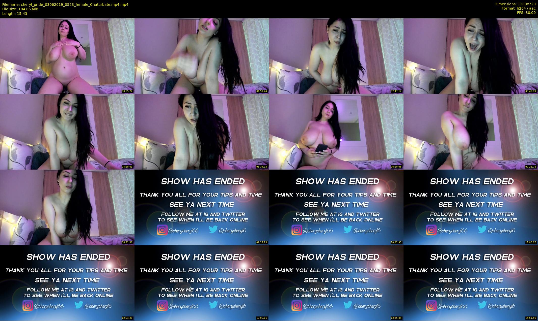 cheryl_pride — 16 minute Chaturbate female cam show recording, 720p, Jun 3, 2019