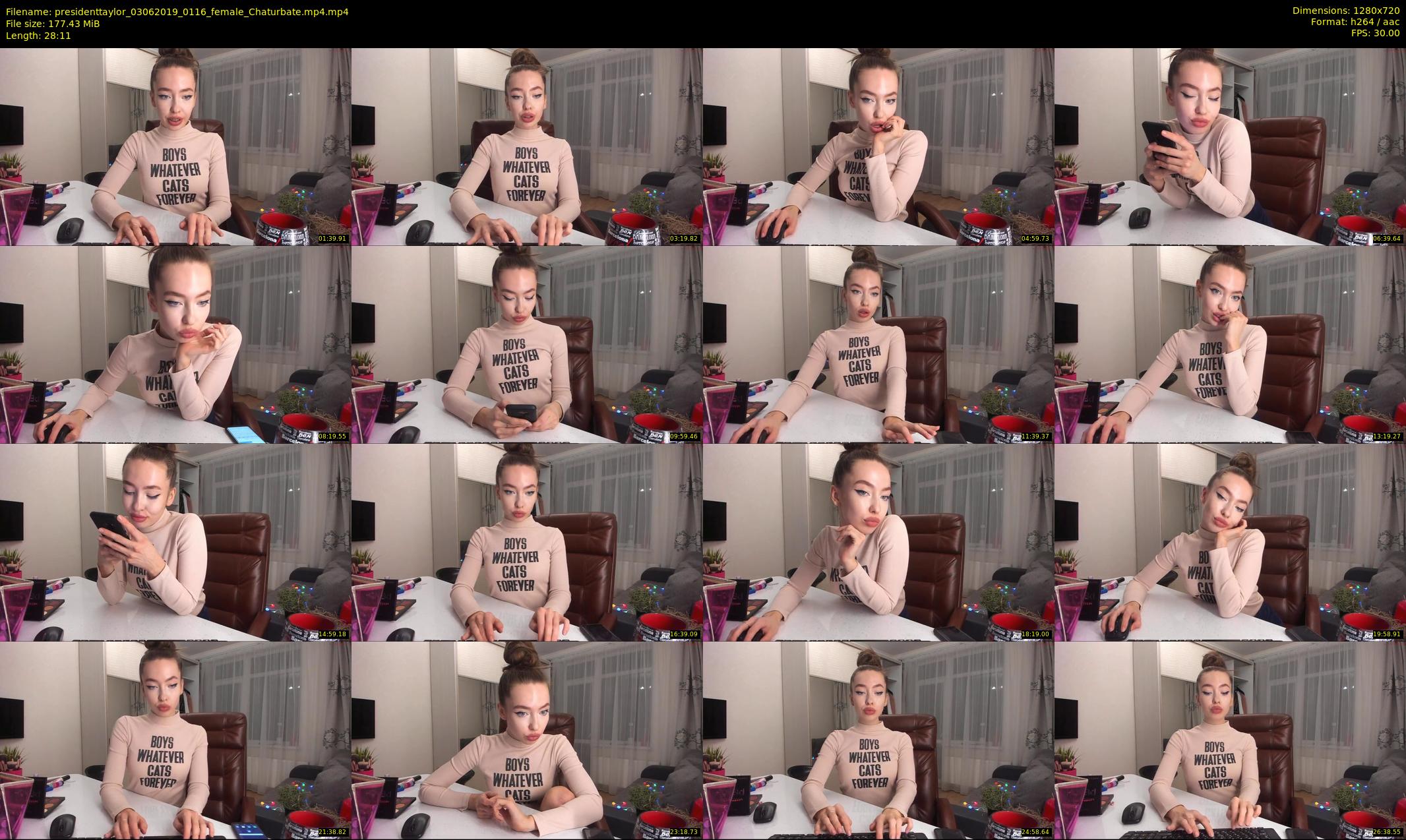 presidenttaylor — 29 minute Chaturbate female cam show recording, 720p, Jun 3, 2019