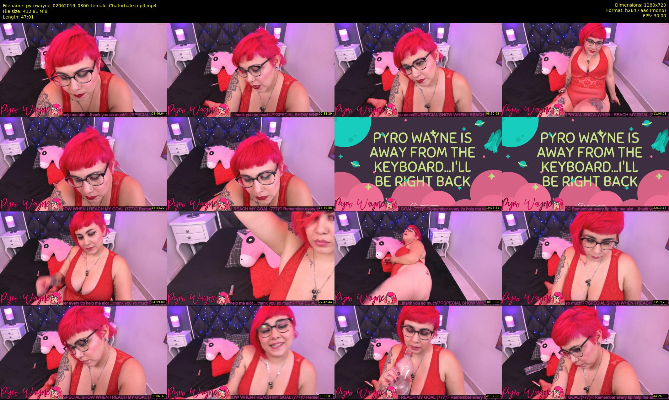 pyrowayne — 48 minute Chaturbate female cam show recording, 720p, Jun 2, 2019