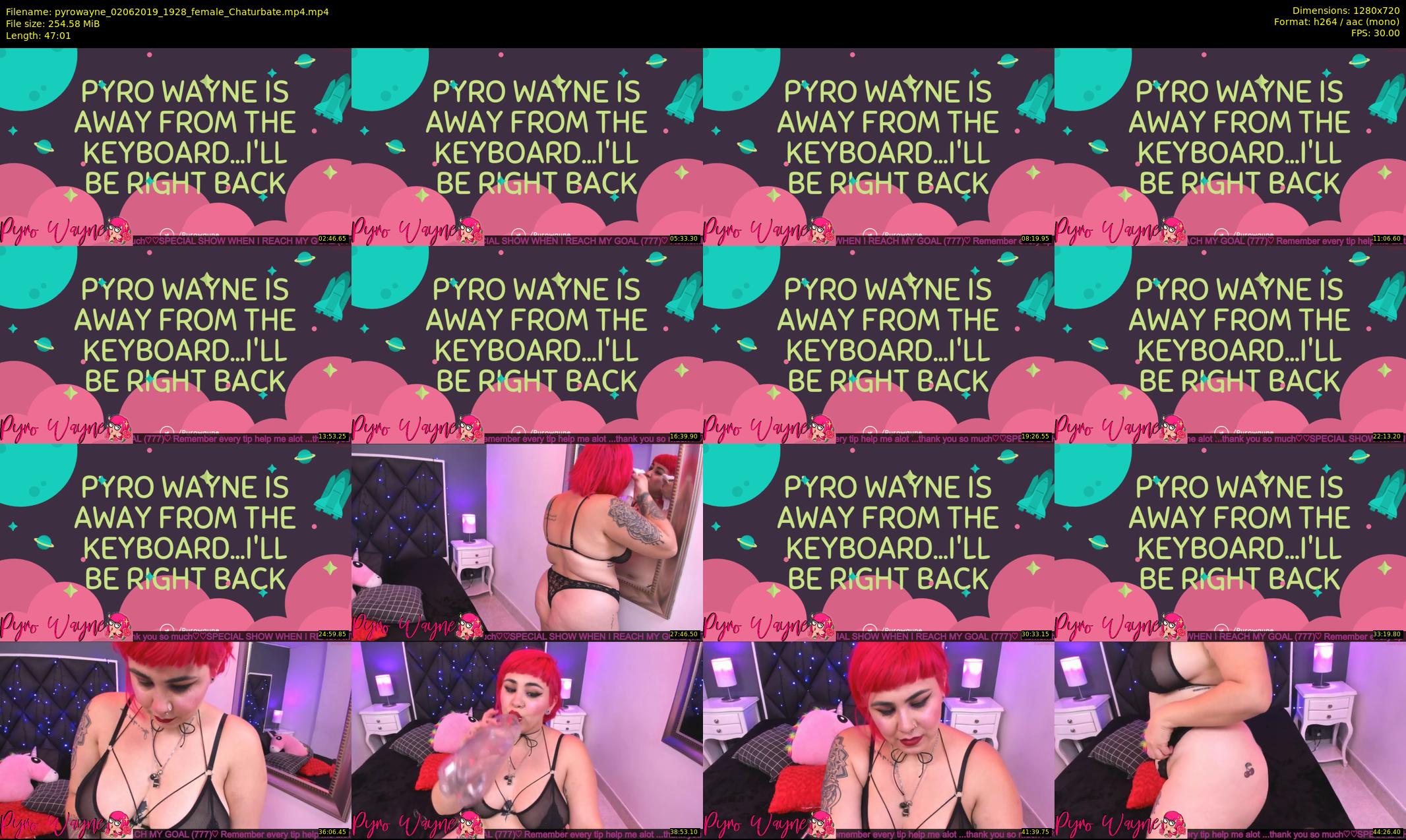 pyrowayne — 48 minute Chaturbate female cam show recording, 720p, Jun 2, 2019