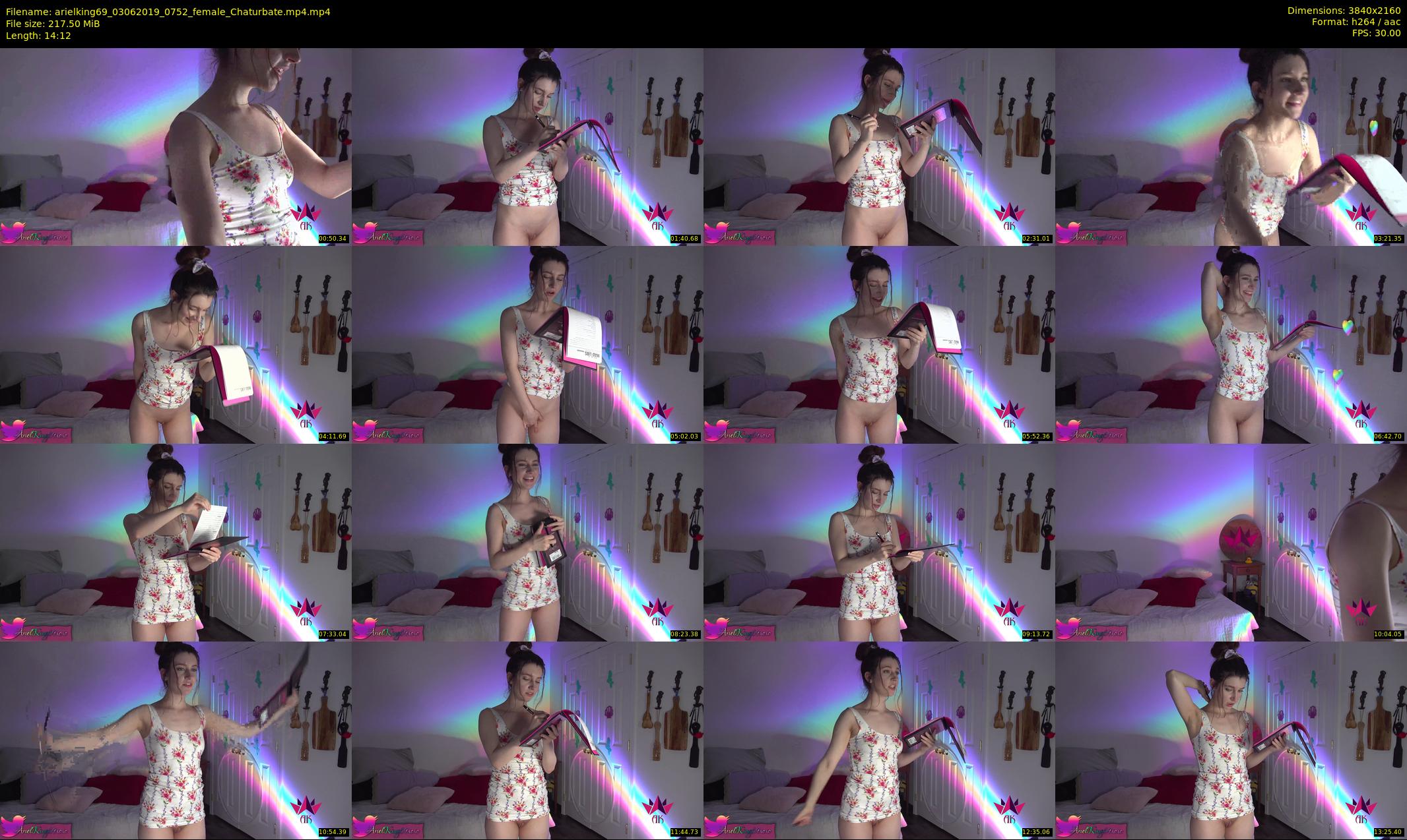arielking69 — 15 minute Chaturbate female cam show recording, 4K, Jun 3, 2019