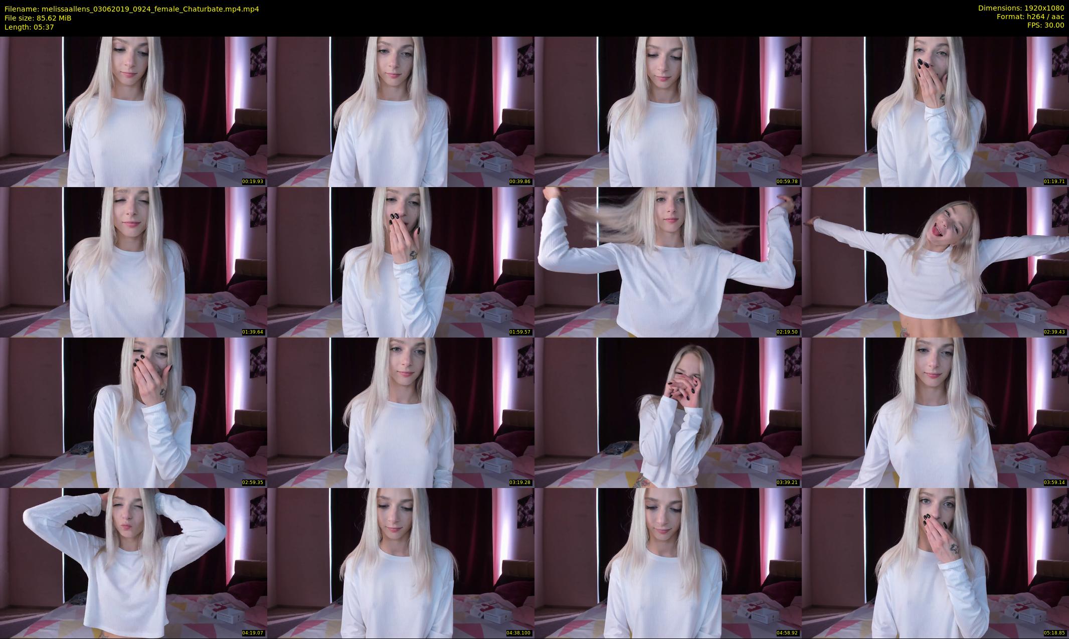 melissaallens — 6 minute Chaturbate female cam show recording, 1080p, Jun 3, 2019