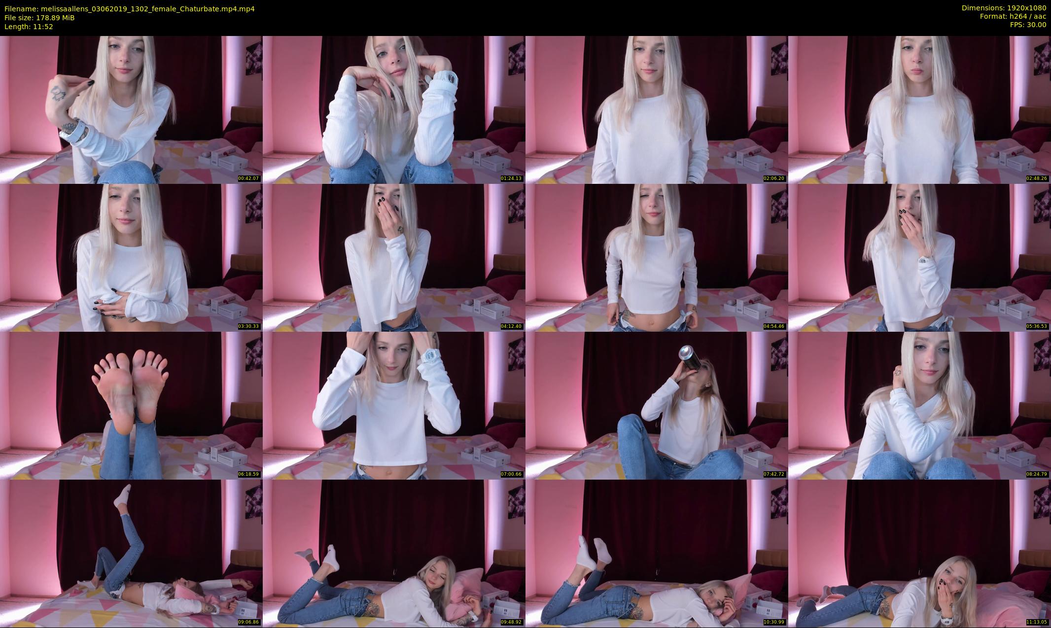 melissaallens — 12 minute Chaturbate female cam show recording, 1080p, Jun 3, 2019