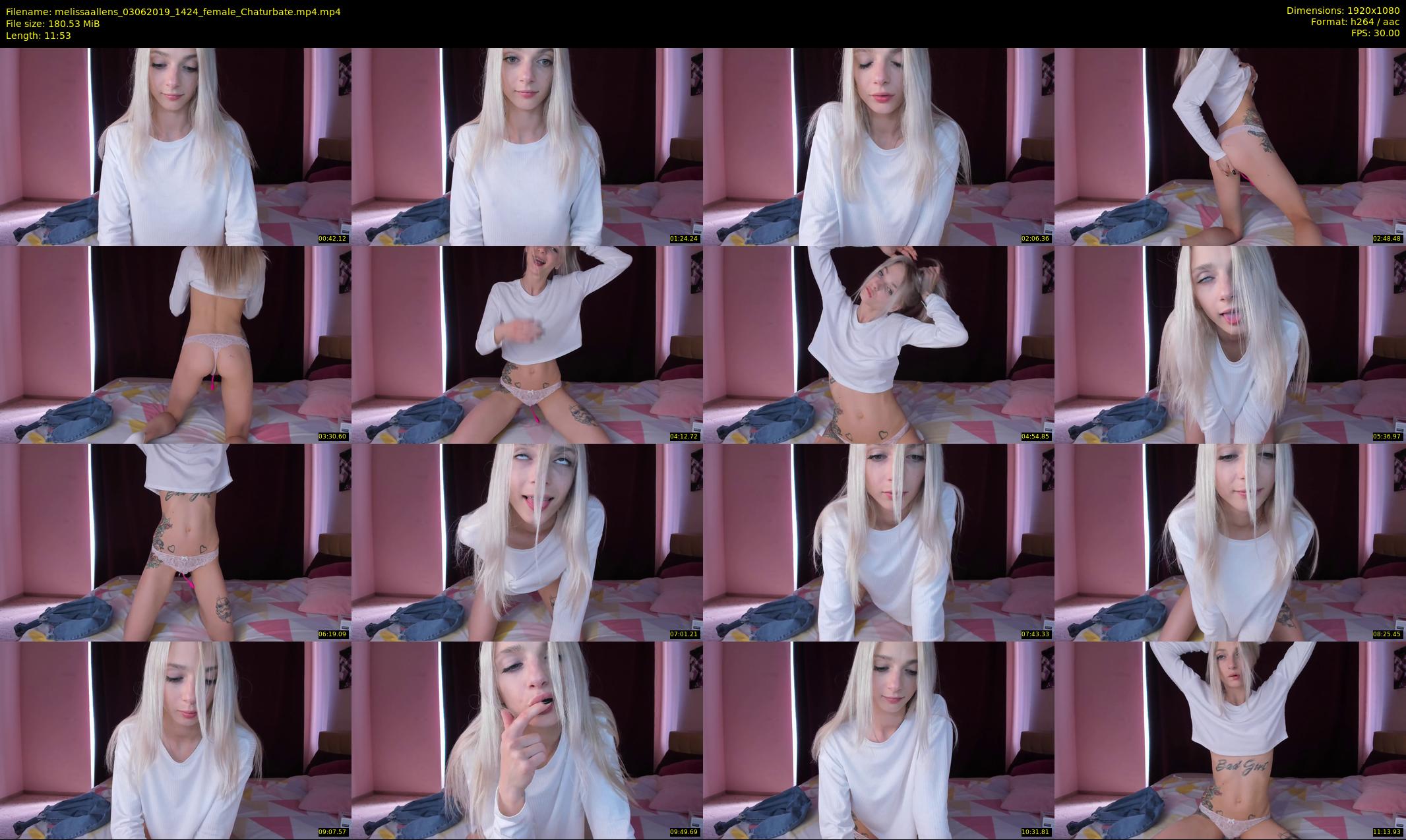 melissaallens — 12 minute Chaturbate female cam show recording, 1080p, Jun 3, 2019