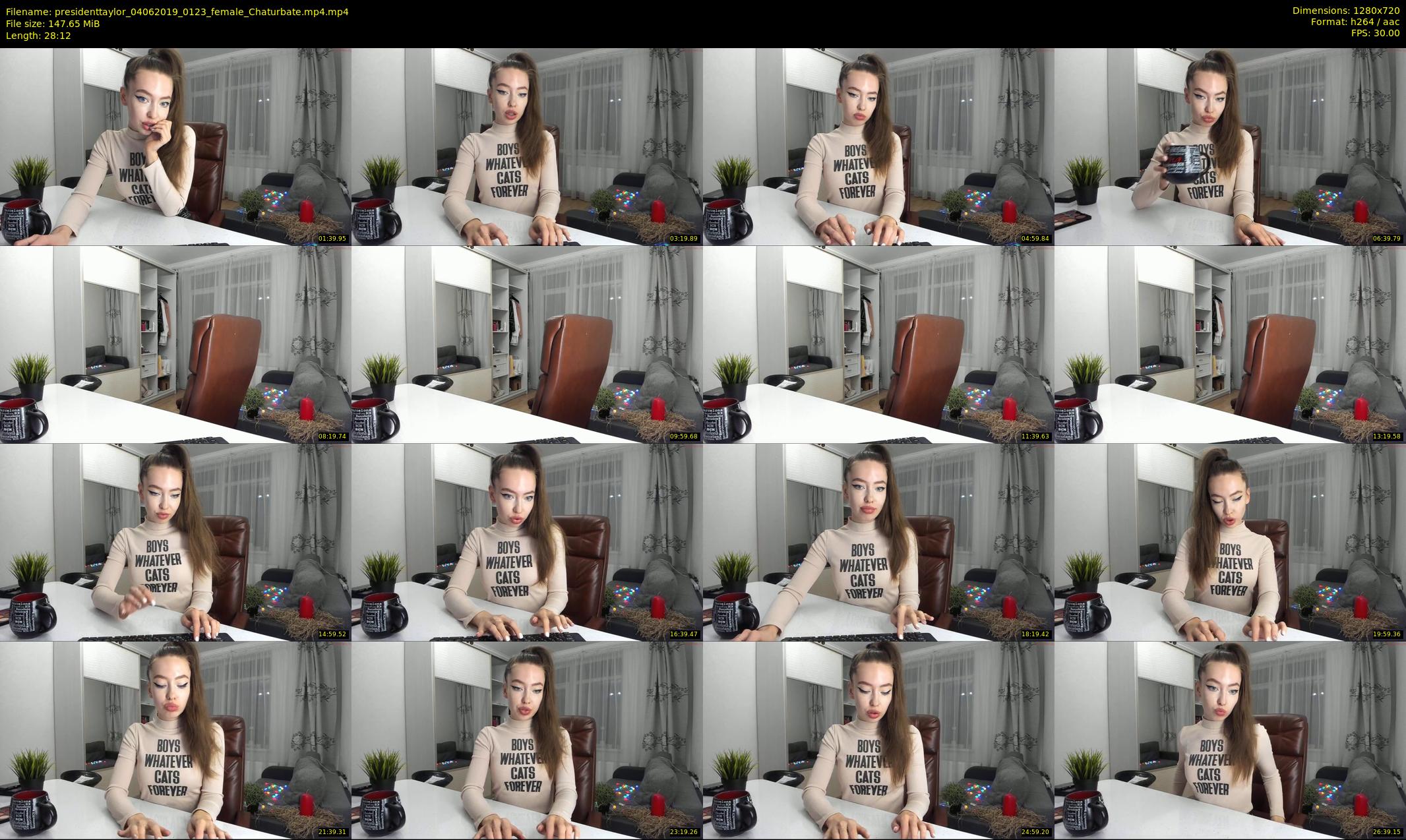 presidenttaylor — 29 minute Chaturbate female cam show recording, 720p, Jun 4, 2019