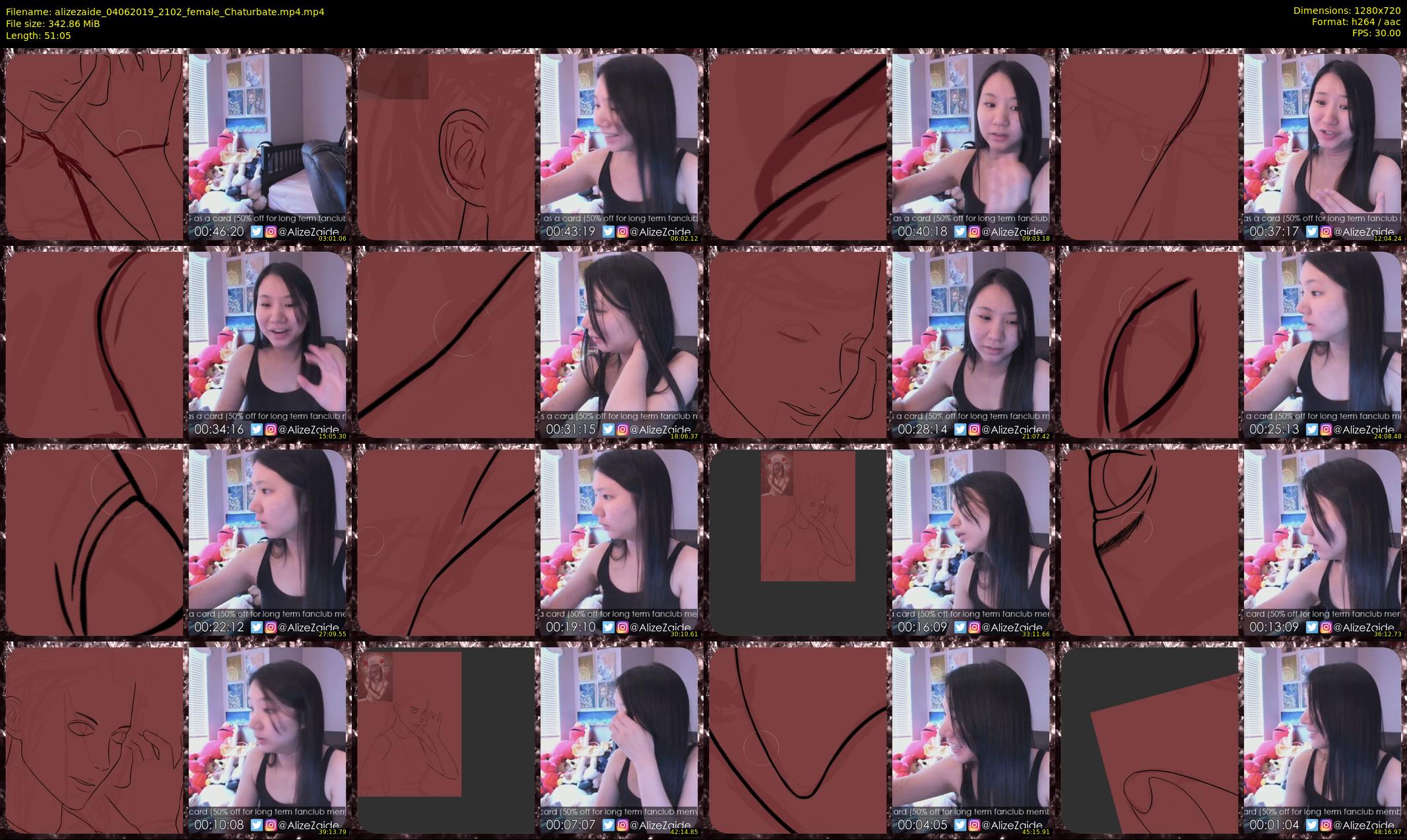 alizezaide — 52 minute Chaturbate female cam show recording, 720p, Jun 4, 2019