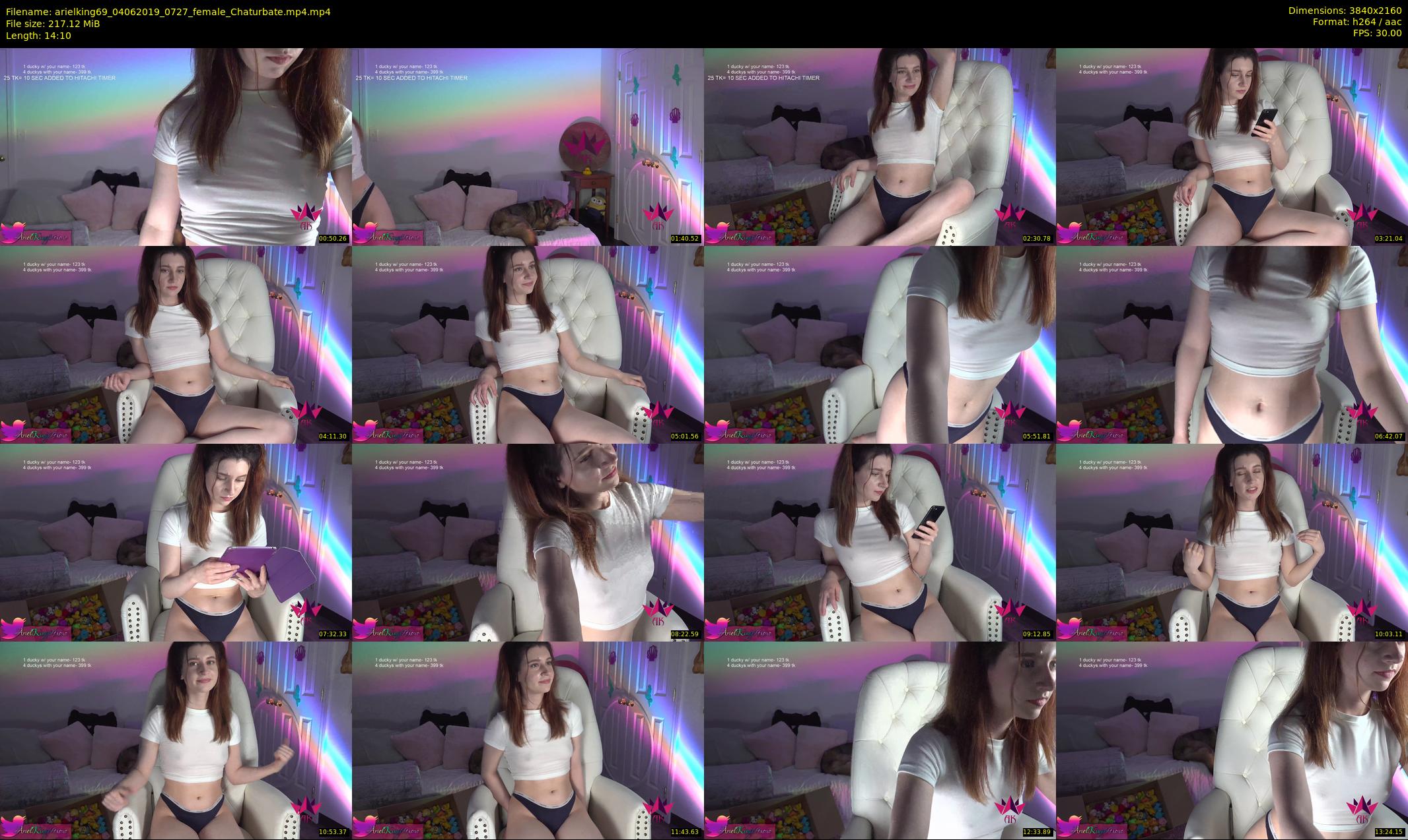 arielking69 — 15 minute Chaturbate female cam show recording, 4K, Jun 4, 2019