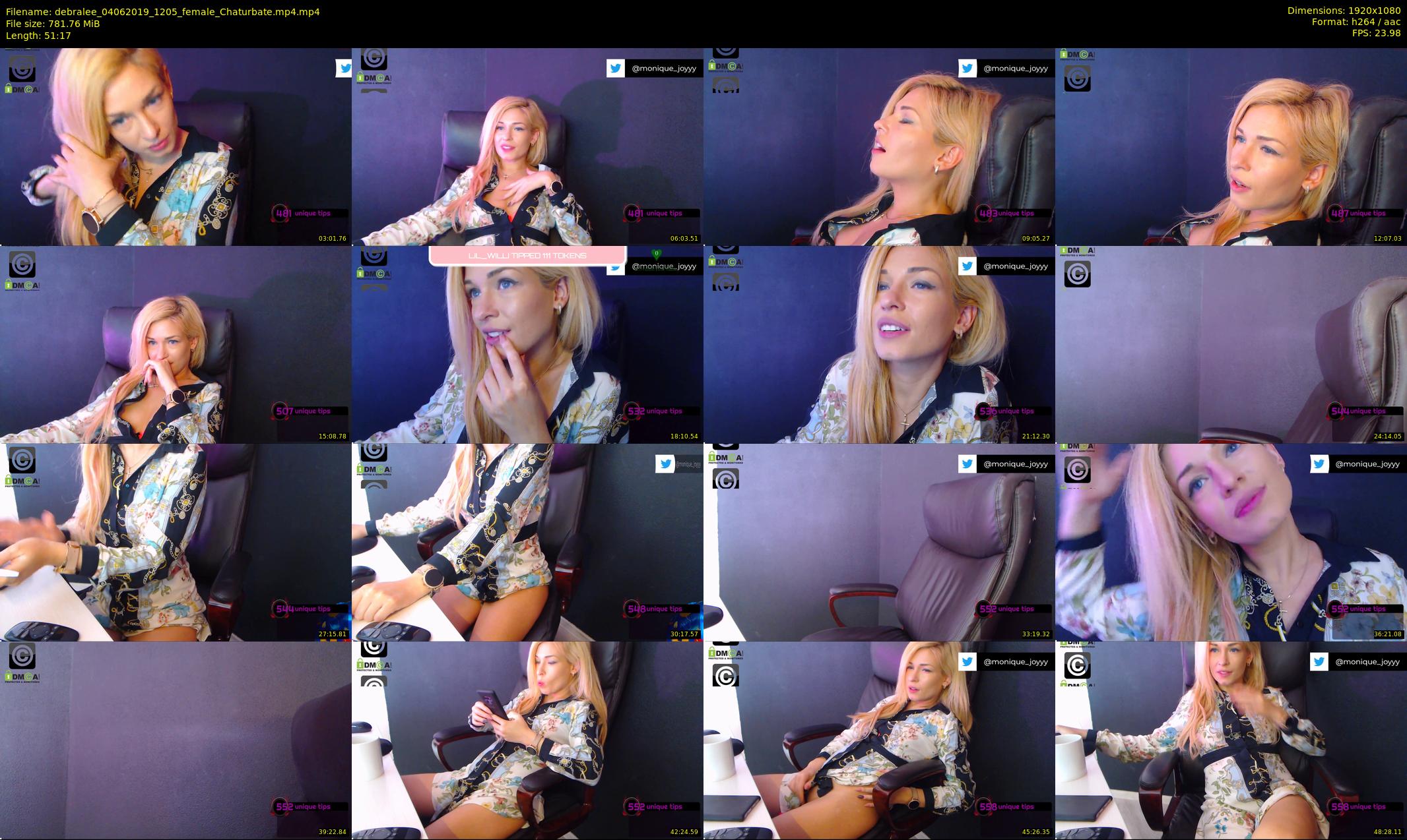 debralee — 52 minute Chaturbate female cam show recording, 1080p, Jun 4, 2019
