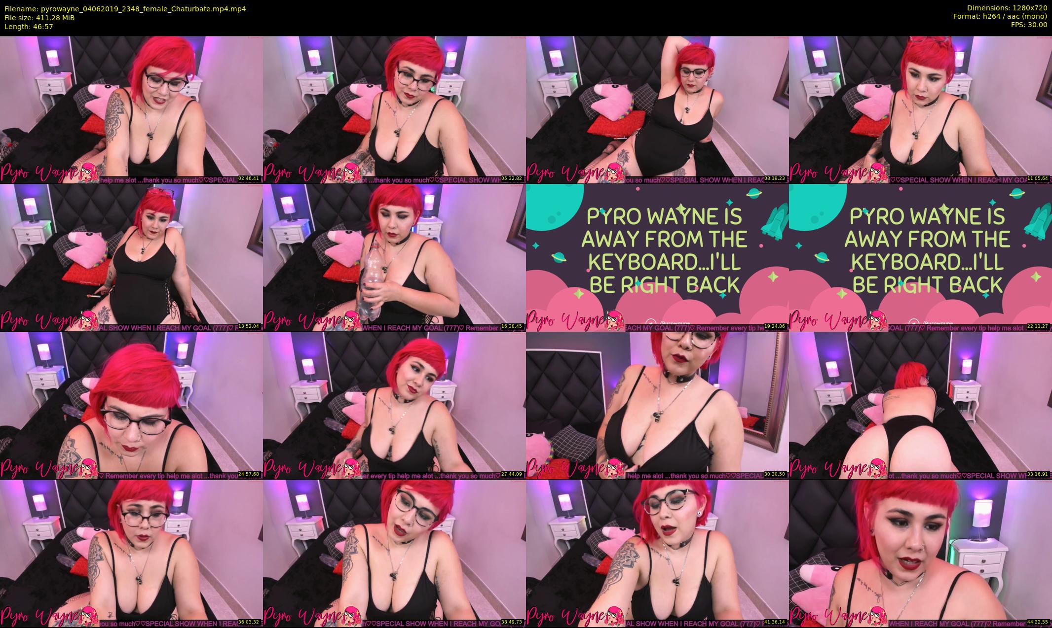 pyrowayne — 47 minute Chaturbate female cam show recording, 720p, Jun 4, 2019