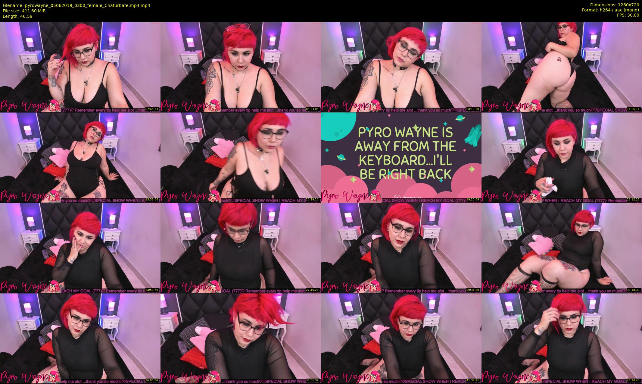 pyrowayne — 47 minute Chaturbate female cam show recording, 720p, Jun 5, 2019