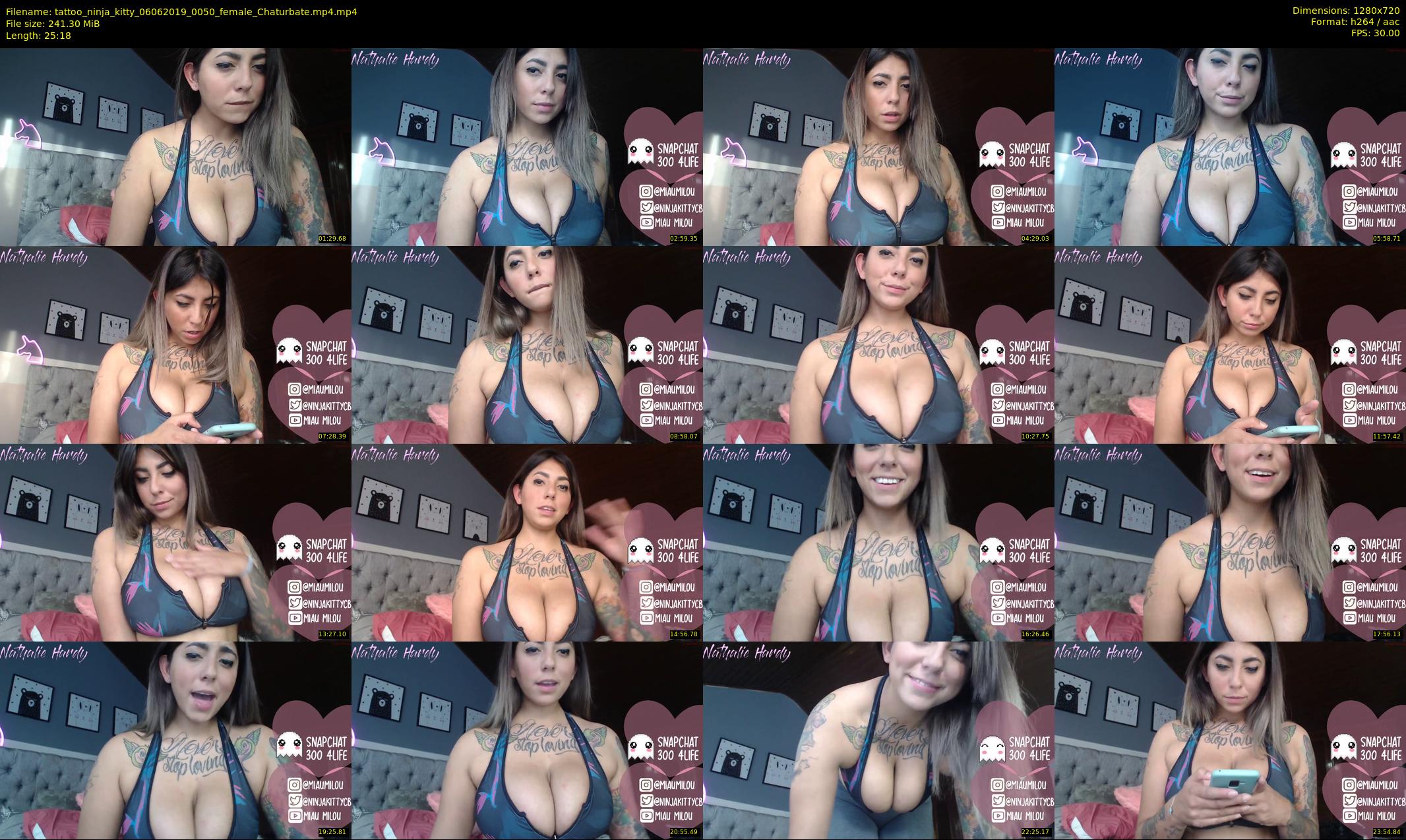 tattoo_ninja_kitty — 26 minute Chaturbate female cam show recording, 720p, Jun 6, 2019