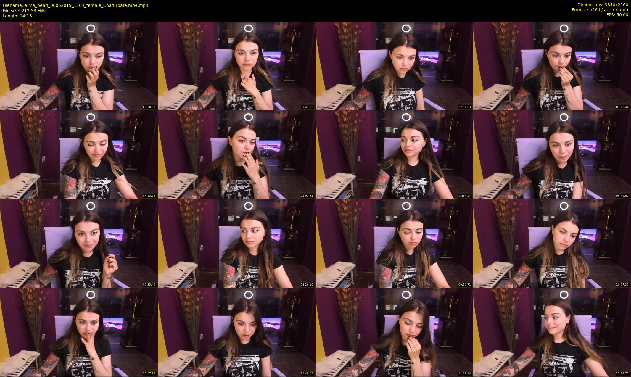 alma_pearl — 15 minute Chaturbate female cam show recording, 4K, Jun 6, 2019