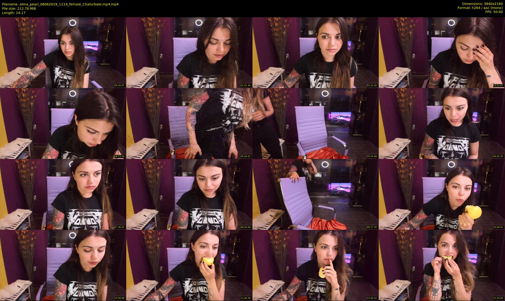 alma_pearl — 15 minute Chaturbate female cam show recording, 4K, Jun 6, 2019