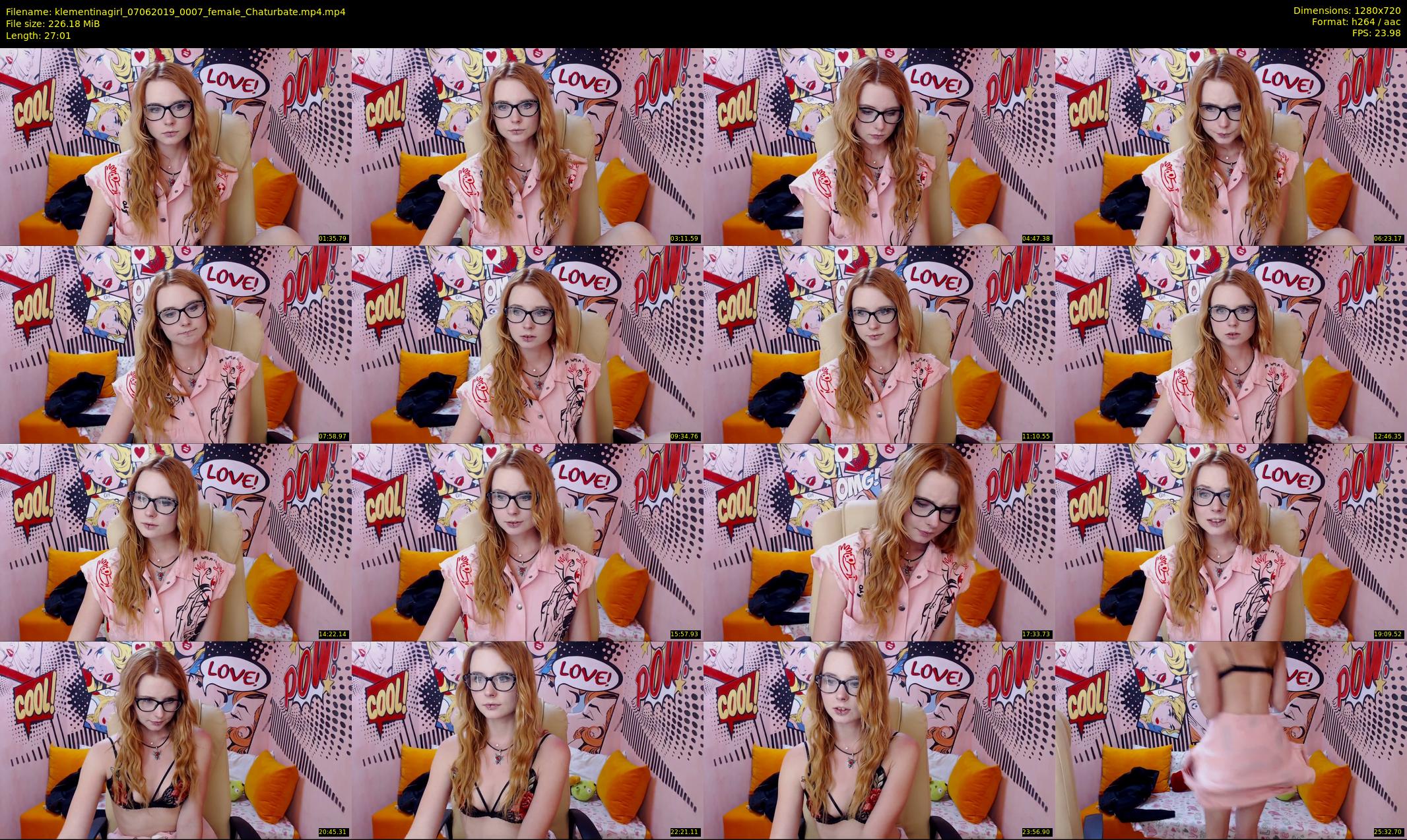 klementinagirl — 28 minute Chaturbate female cam show recording, 720p, Jun 7, 2019