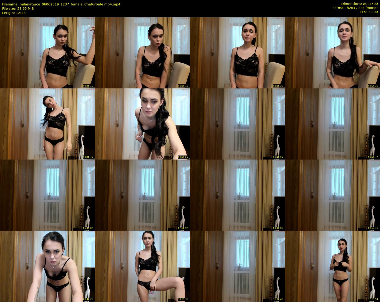 milanatwice — 13 minute Chaturbate female cam show recording, 480p, Jun 6, 2019