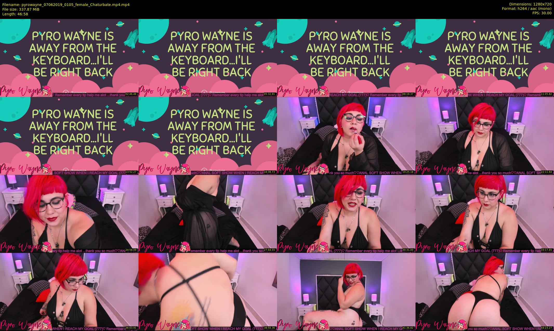 pyrowayne — 47 minute Chaturbate female cam show recording, 720p, Jun 7, 2019