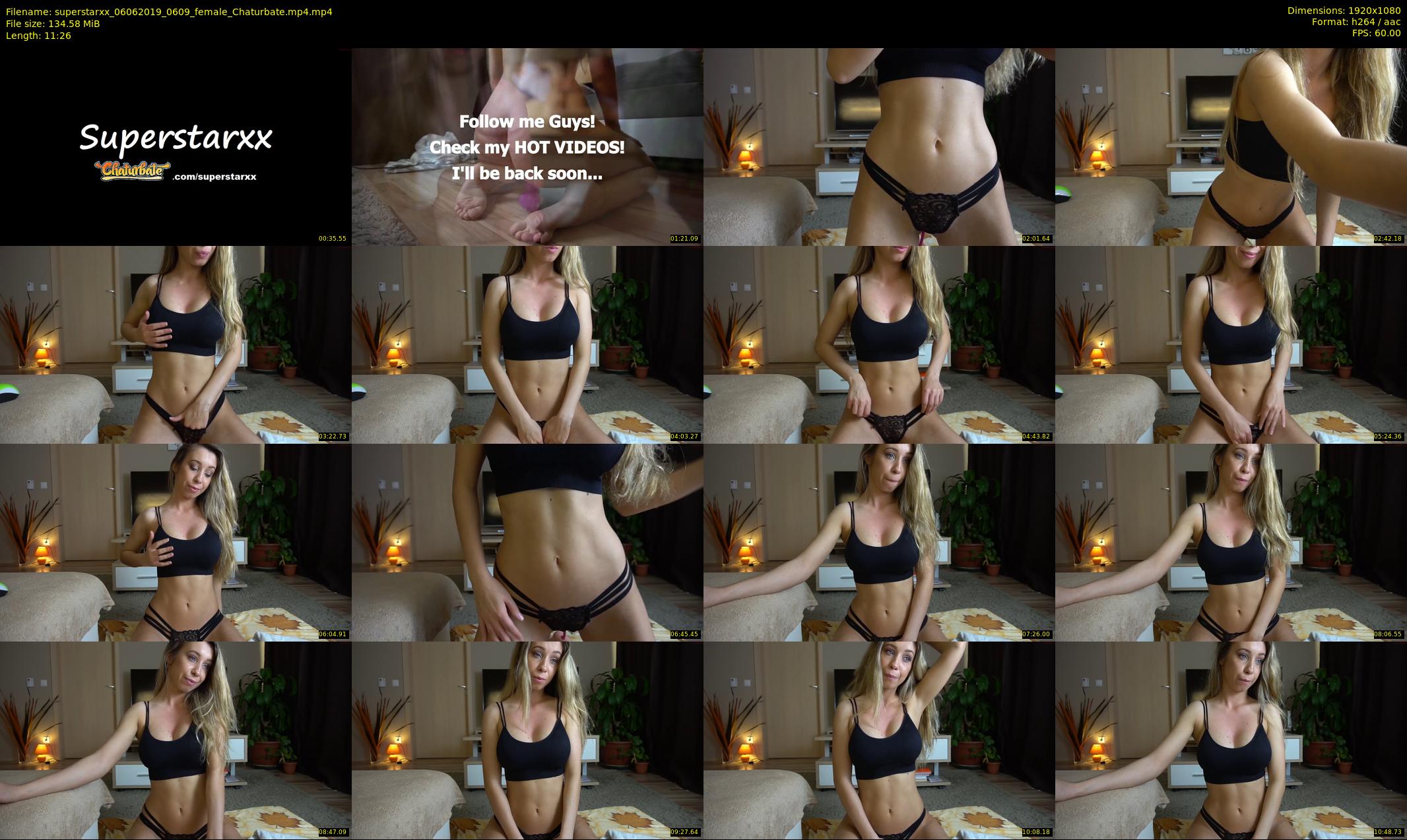 superstarxx — 12 minute Chaturbate female cam show recording, 1080p, Jun 6, 2019