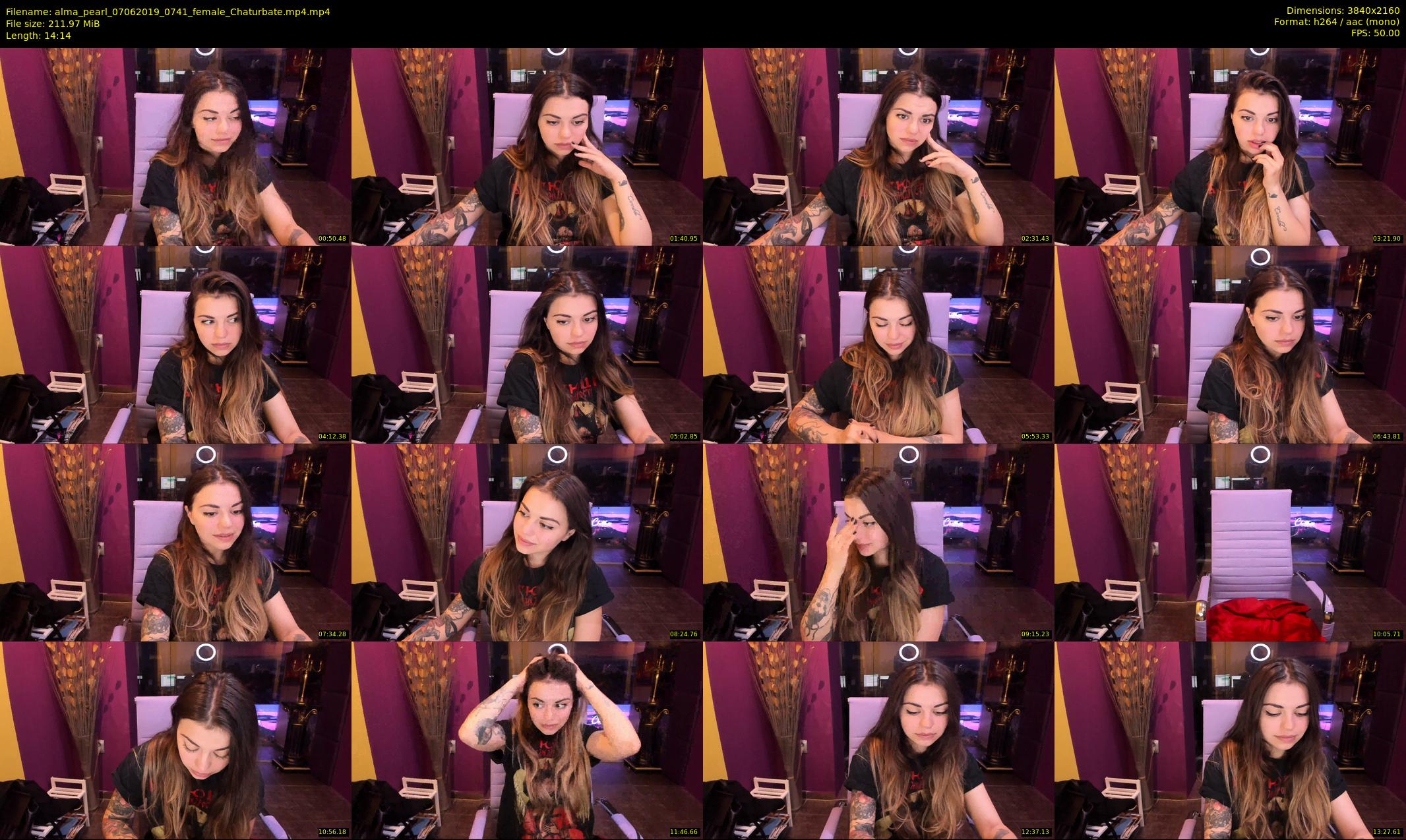 alma_pearl — 15 minute Chaturbate female cam show recording, 4K, Jun 7, 2019