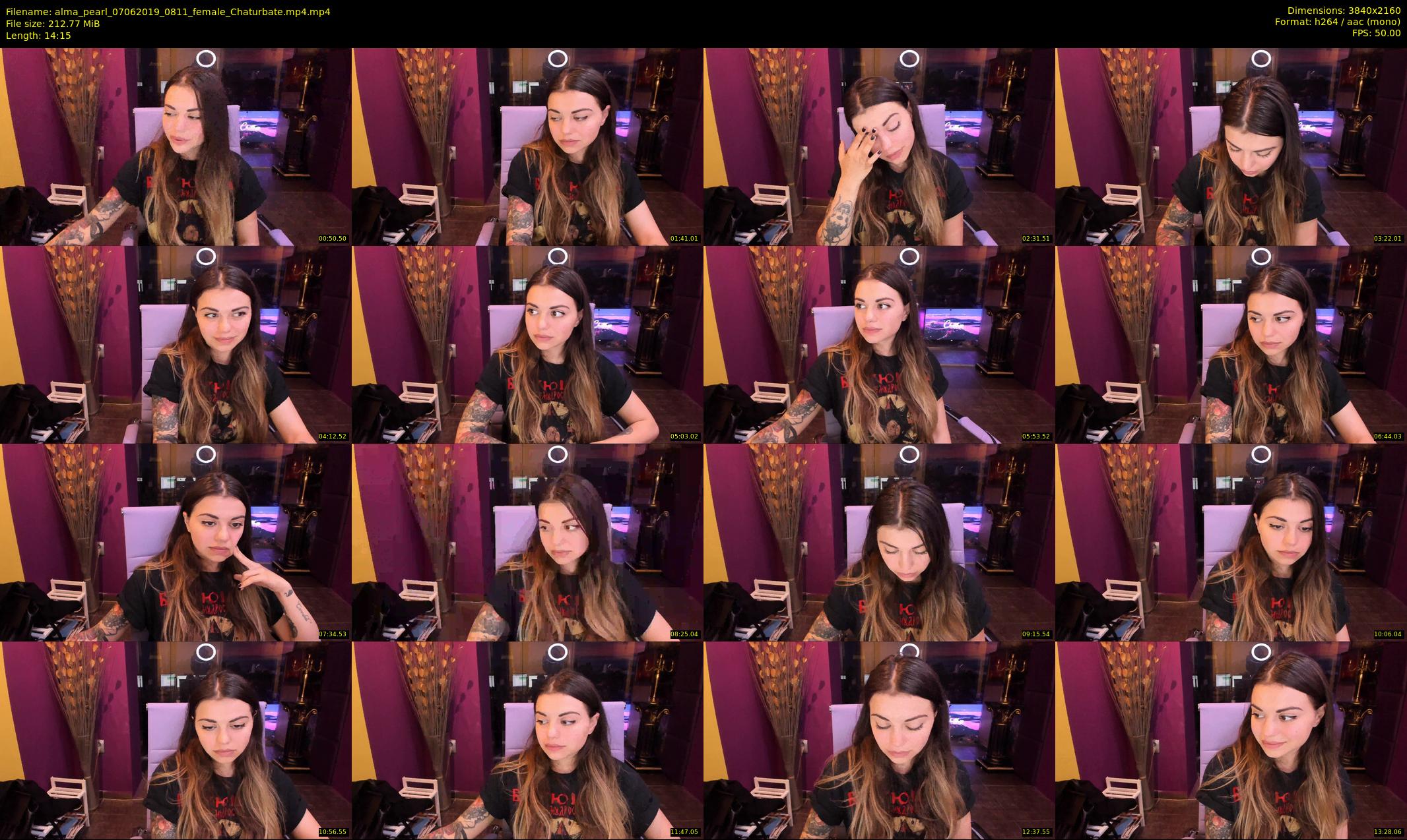alma_pearl — 15 minute Chaturbate female cam show recording, 4K, Jun 7, 2019