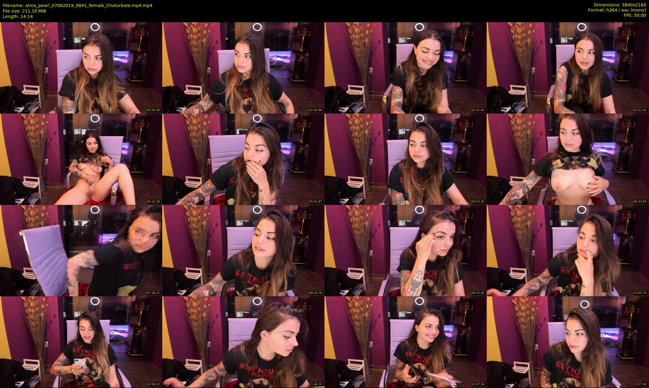 alma_pearl — 15 minute Chaturbate female cam show recording, 4K, Jun 7, 2019