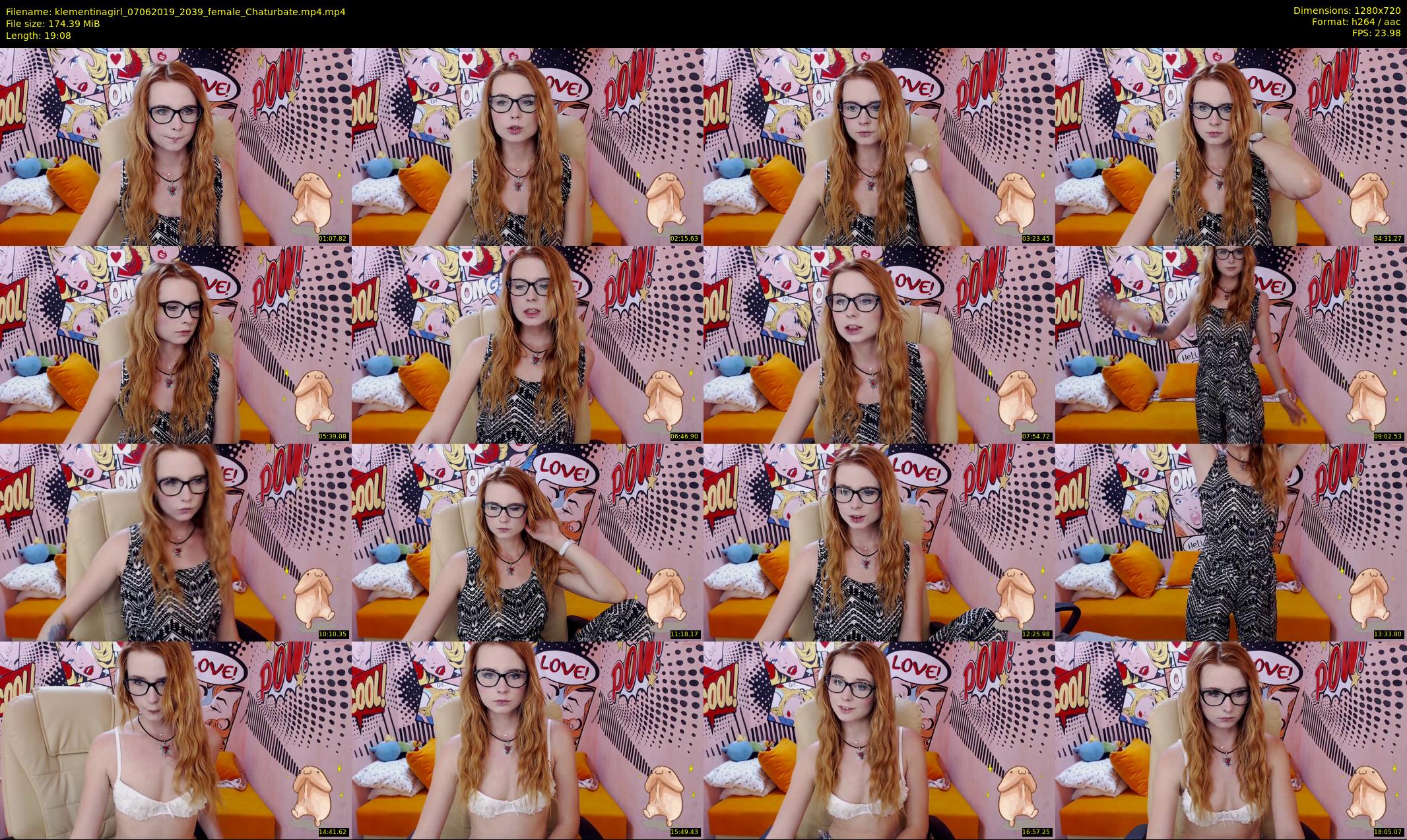 klementinagirl — 20 minute Chaturbate female cam show recording, 720p, Jun 7, 2019