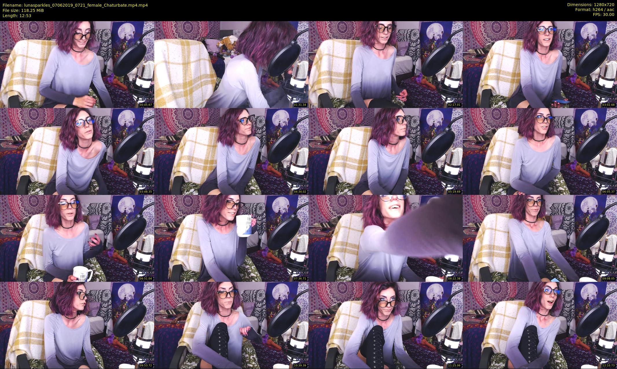 lunasparkles — 13 minute Chaturbate female cam show recording, 720p, Jun 7, 2019