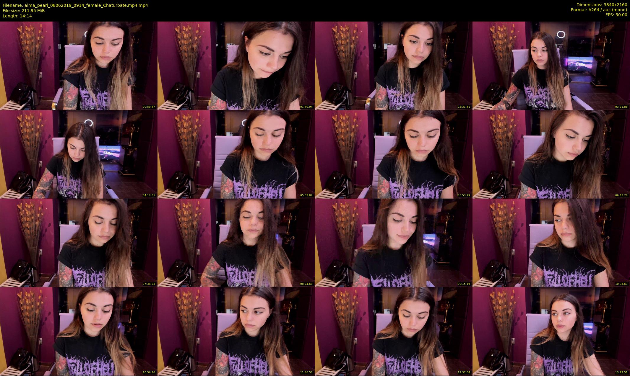 alma_pearl — 15 minute Chaturbate female cam show recording, 4K, Jun 8, 2019