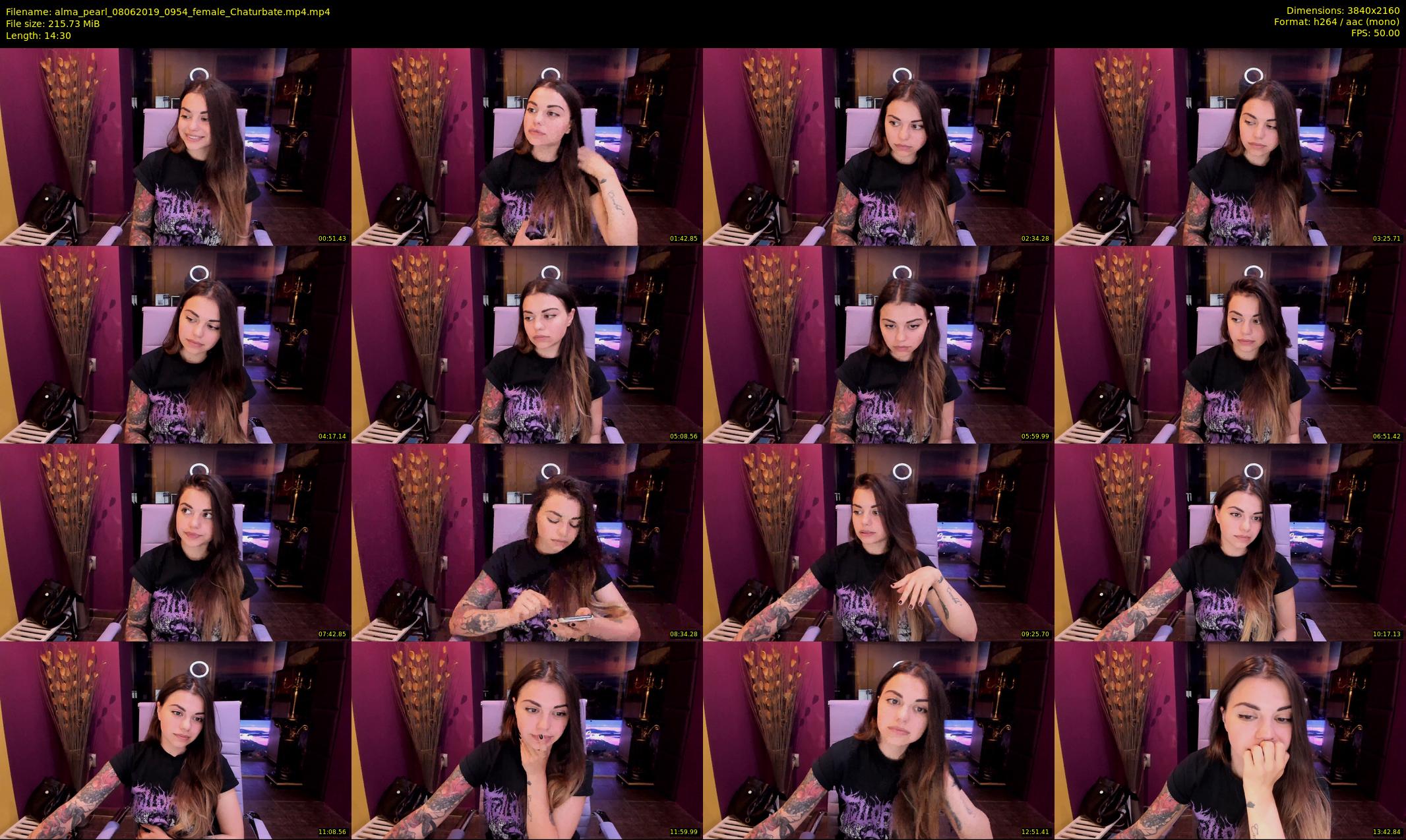 alma_pearl — 15 minute Chaturbate female cam show recording, 4K, Jun 8, 2019