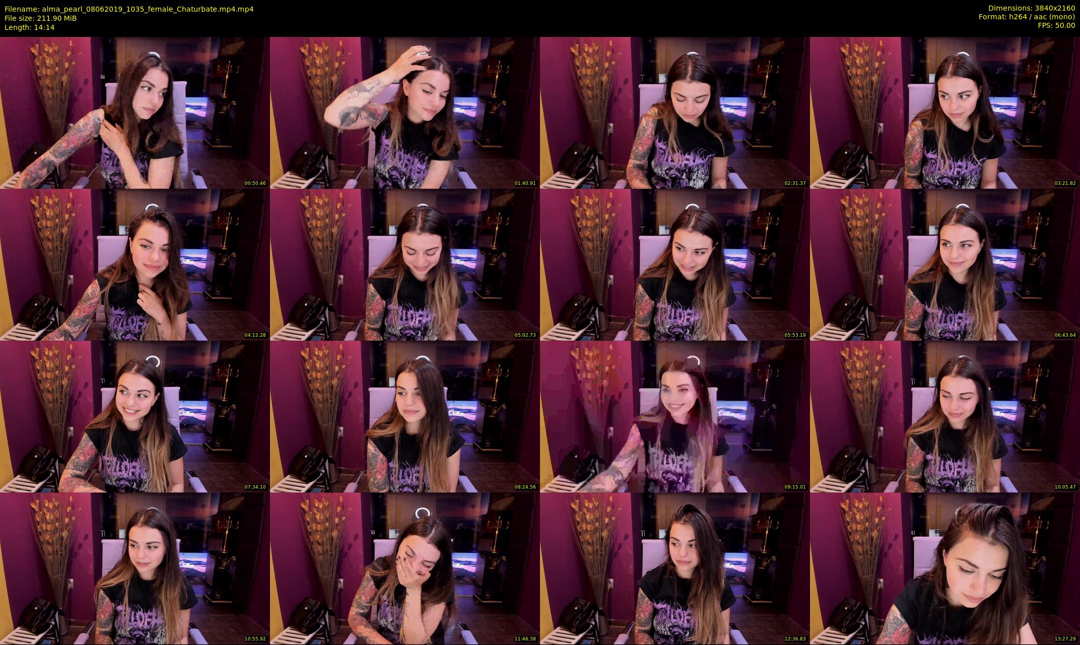 alma_pearl — 15 minute Chaturbate female cam show recording, 4K, Jun 8, 2019