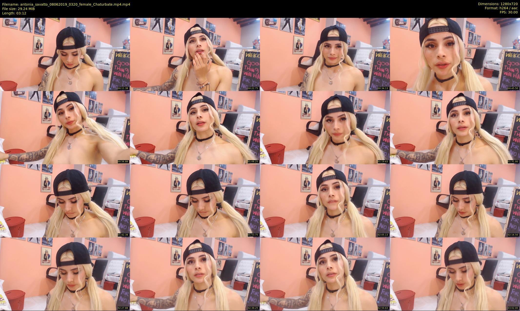 antonia_savatto — 4 minute Chaturbate female cam show recording, 720p, Jun 8, 2019