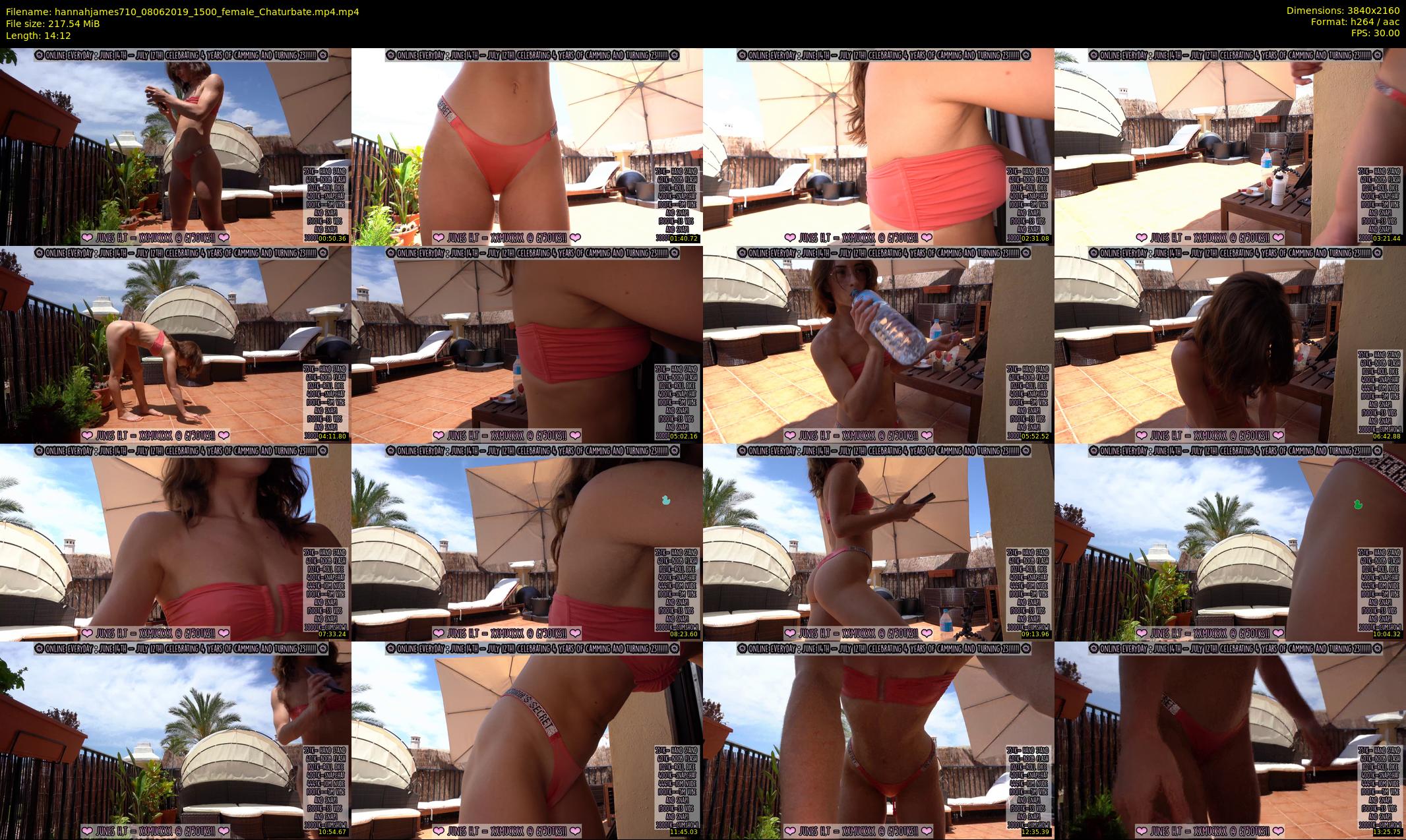 hannahjames710 — 15 minute Chaturbate female cam show recording, 4K, Jun 8, 2019