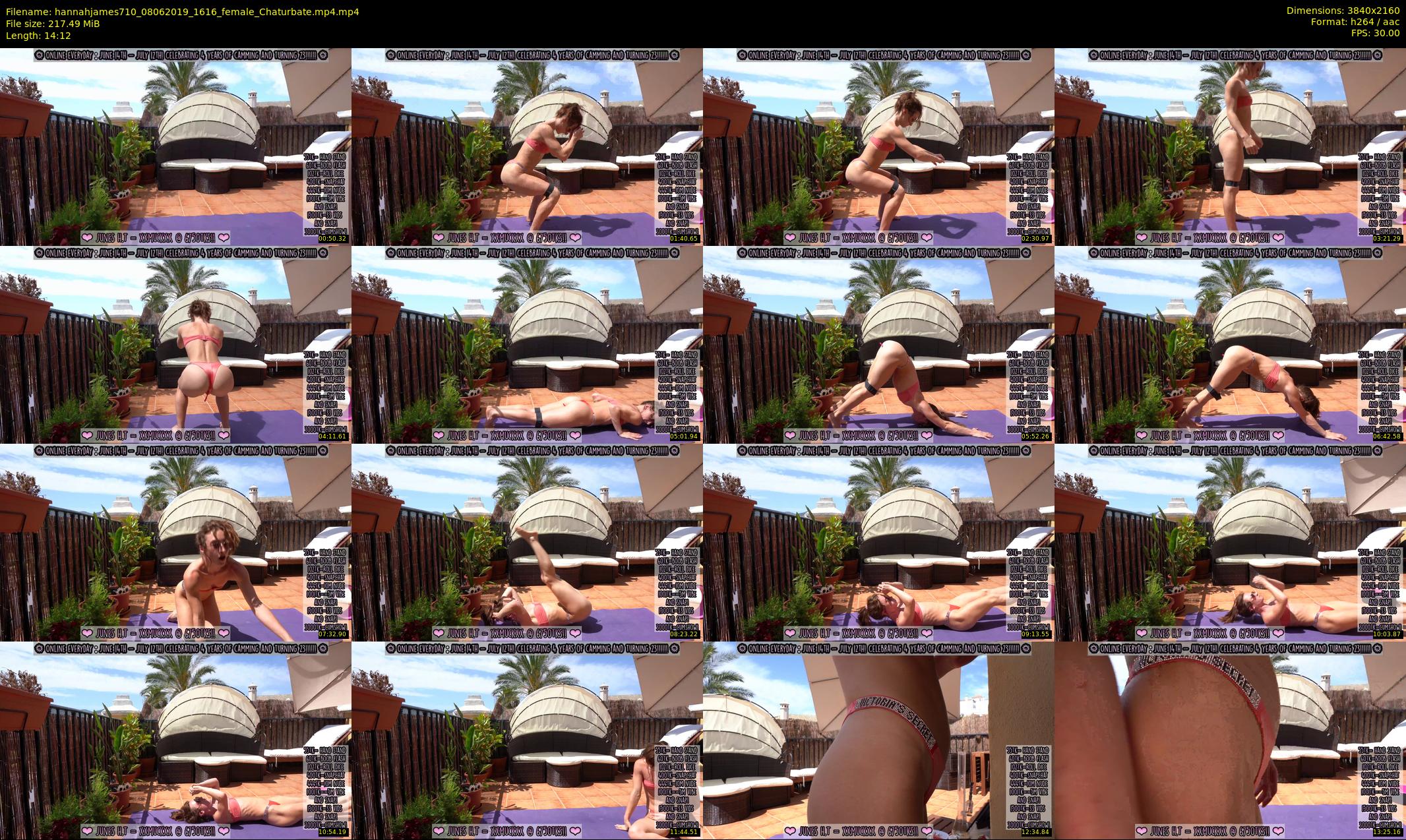 hannahjames710 — 15 minute Chaturbate female cam show recording, 4K, Jun 8, 2019