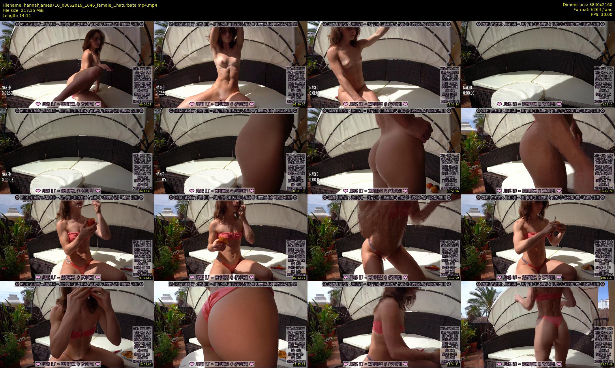 hannahjames710 — 15 minute Chaturbate female cam show recording, 4K, Jun 8, 2019