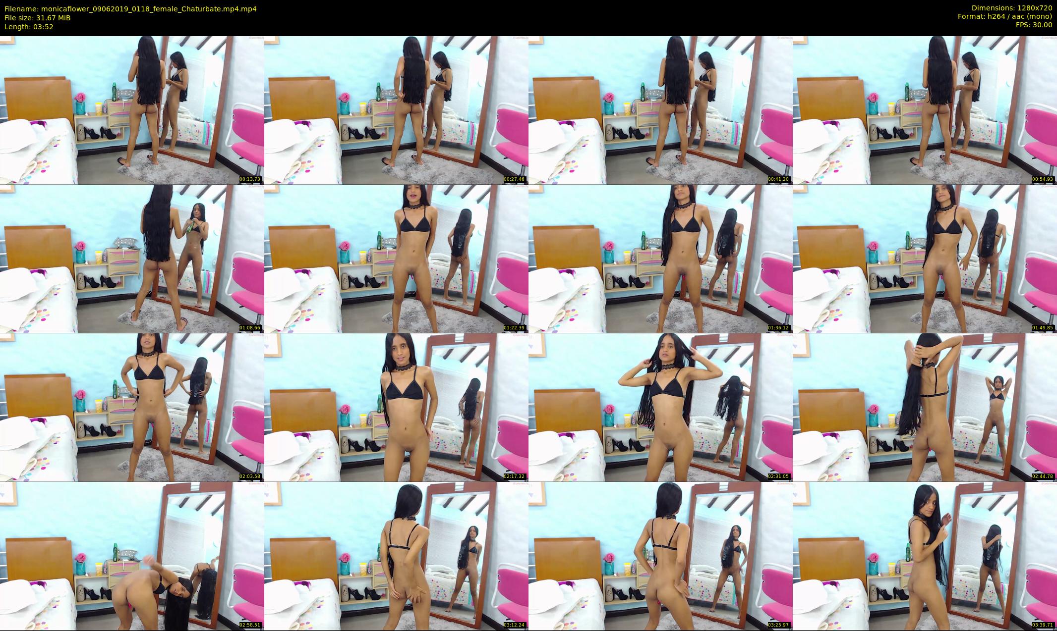 monicaflower — 4 minute Chaturbate female cam show recording, 720p, Jun 9, 2019