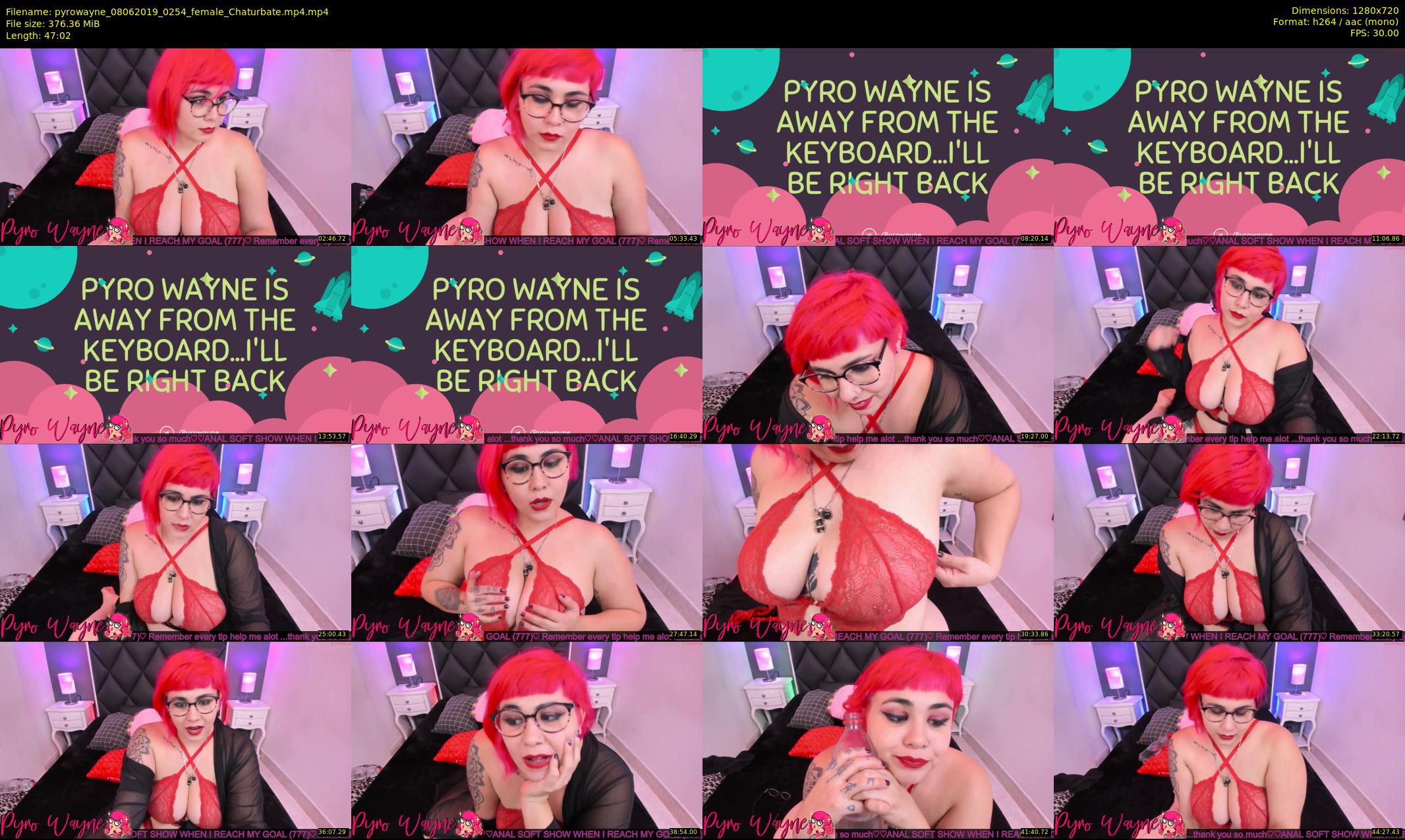 pyrowayne — 48 minute Chaturbate female cam show recording, 720p, Jun 8, 2019