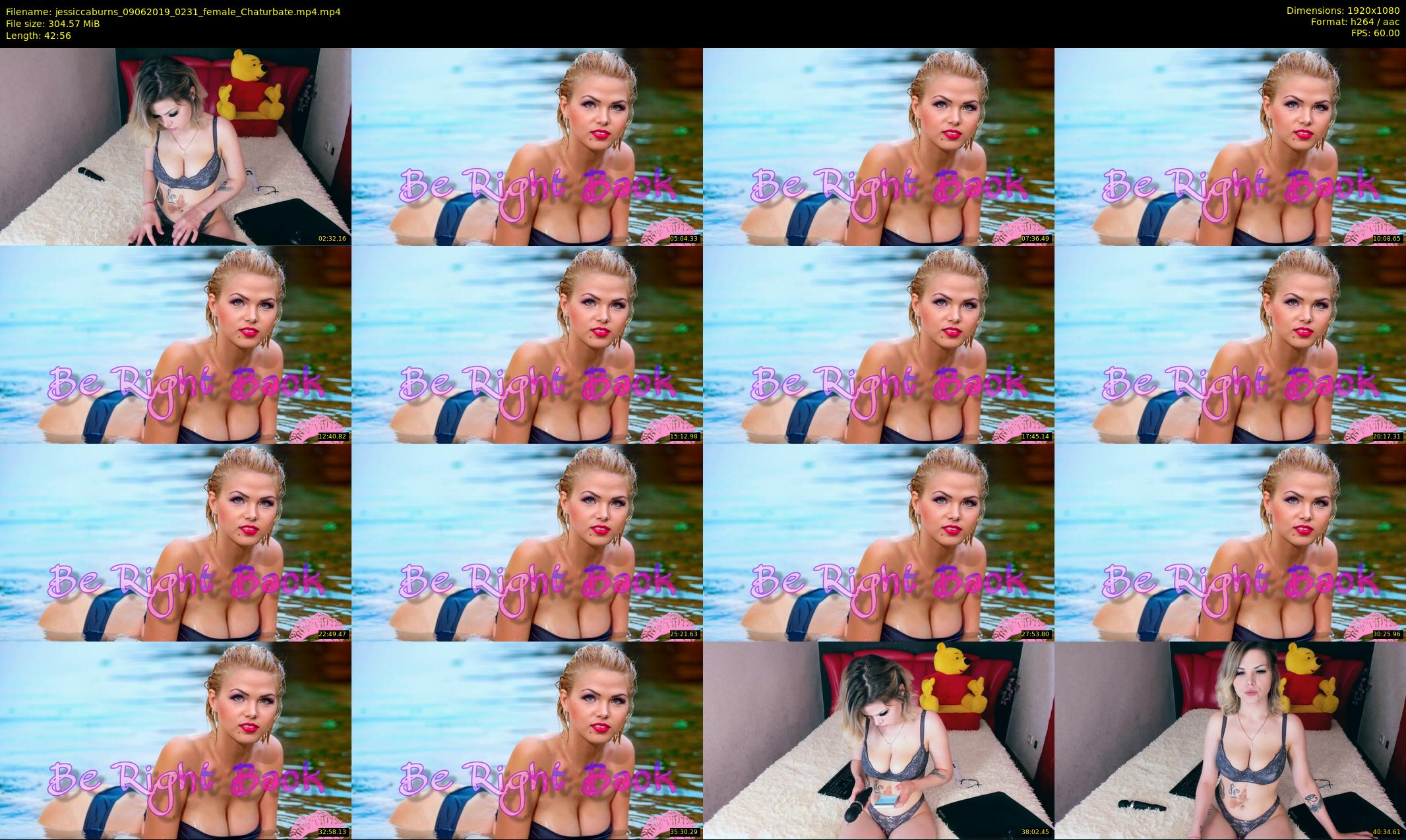 jessiccaburns — 43 minute Chaturbate female cam show recording, 1080p, Jun 9, 2019