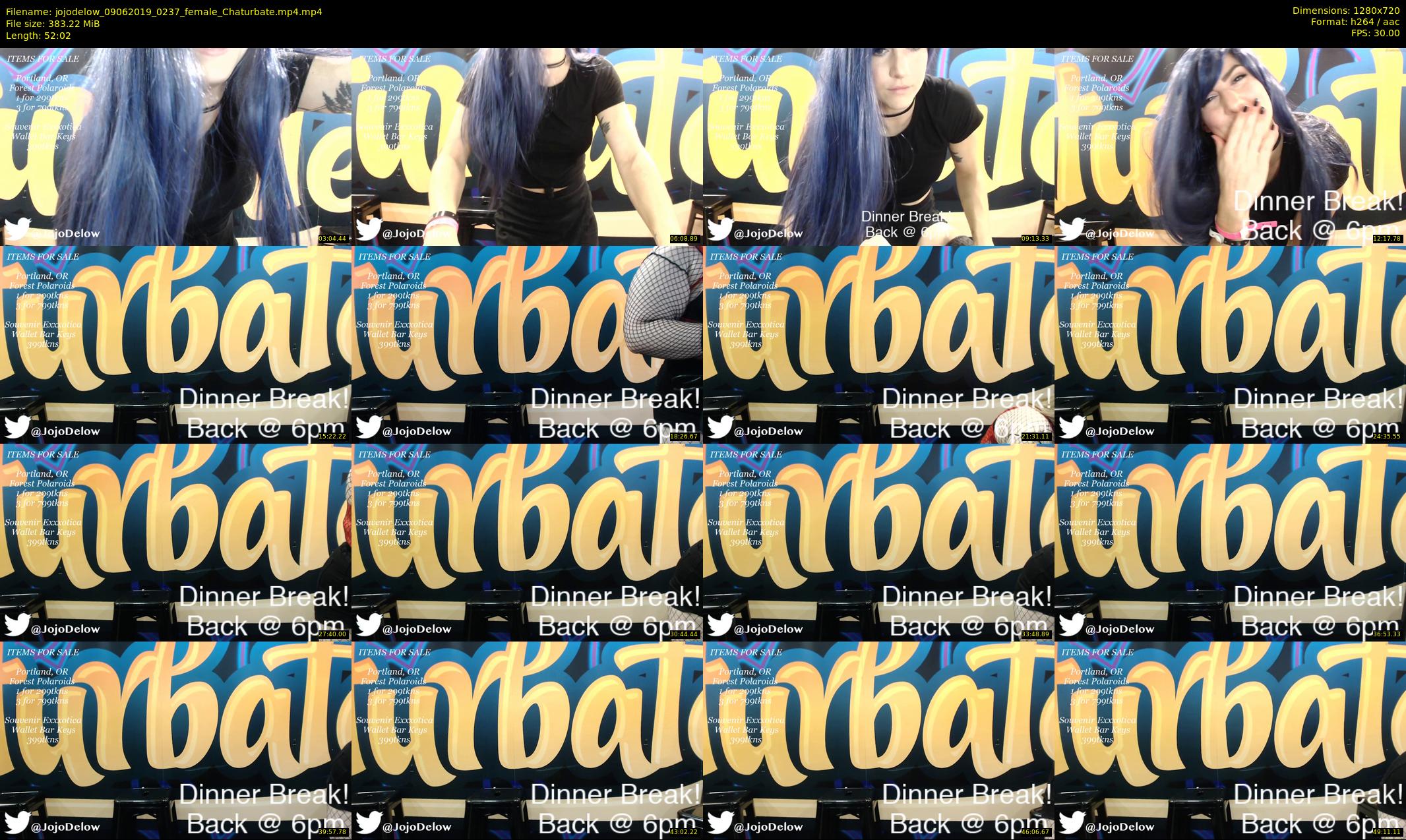 jojodelow — 53 minute Chaturbate female cam show recording, 720p, Jun 9, 2019